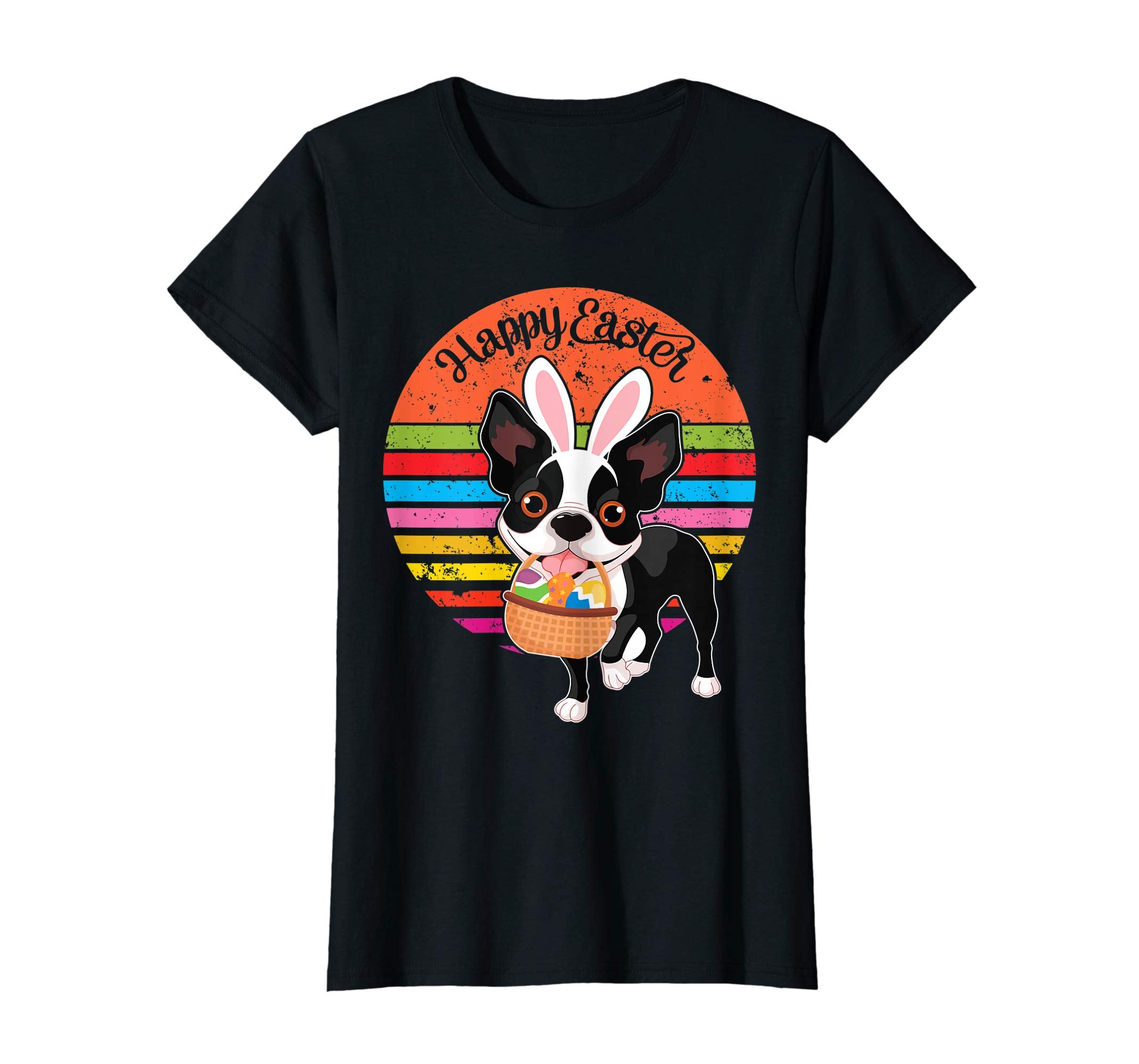 Boston Terrier Bunny Dog Easter Eggs Easter Vintage Shirt