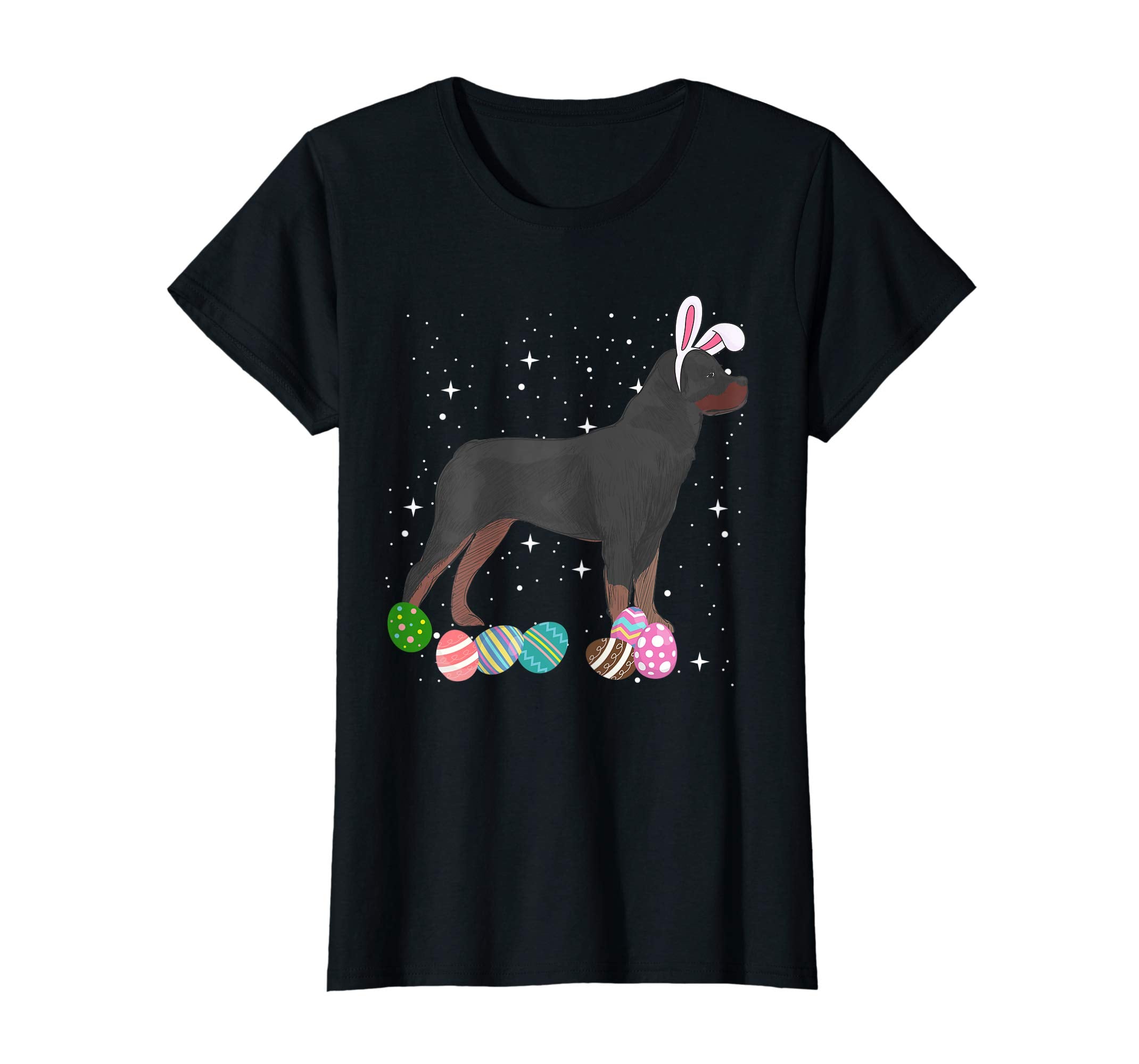 Rottweiler Dressed As Easter Bunny With Rabbit Ears T-Shirt
