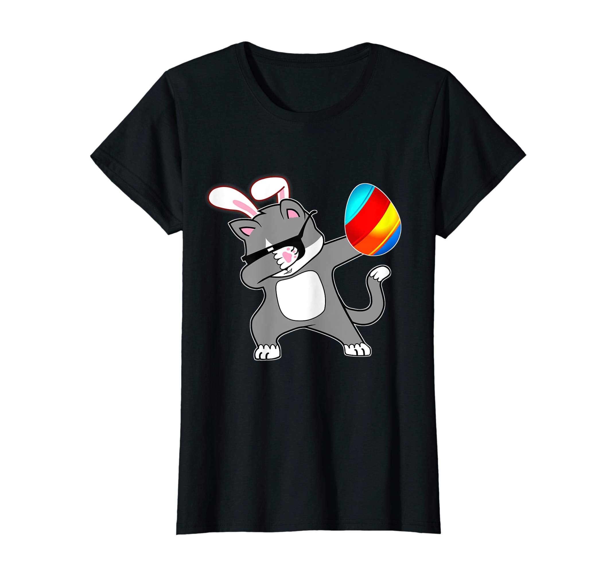 Easter Bunny Dabbing Kitty Cat Tshirt Egg Ears Animal Gift