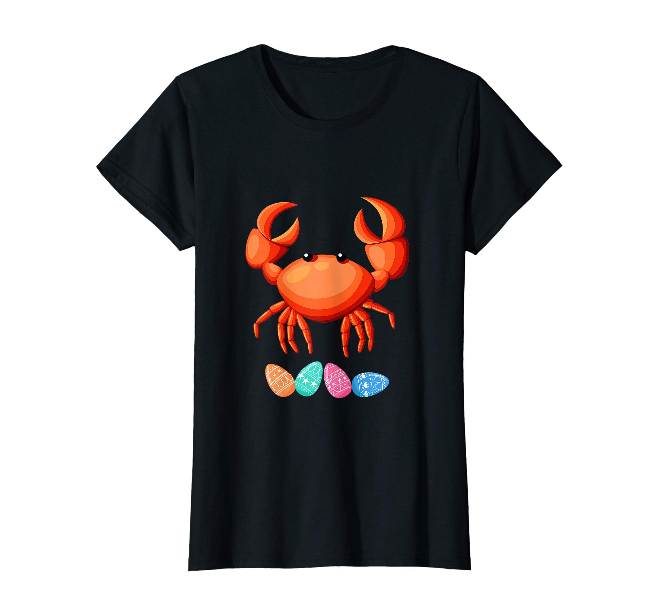 Funny Easter Crab With Bunny Ears And Eggs T Shirt