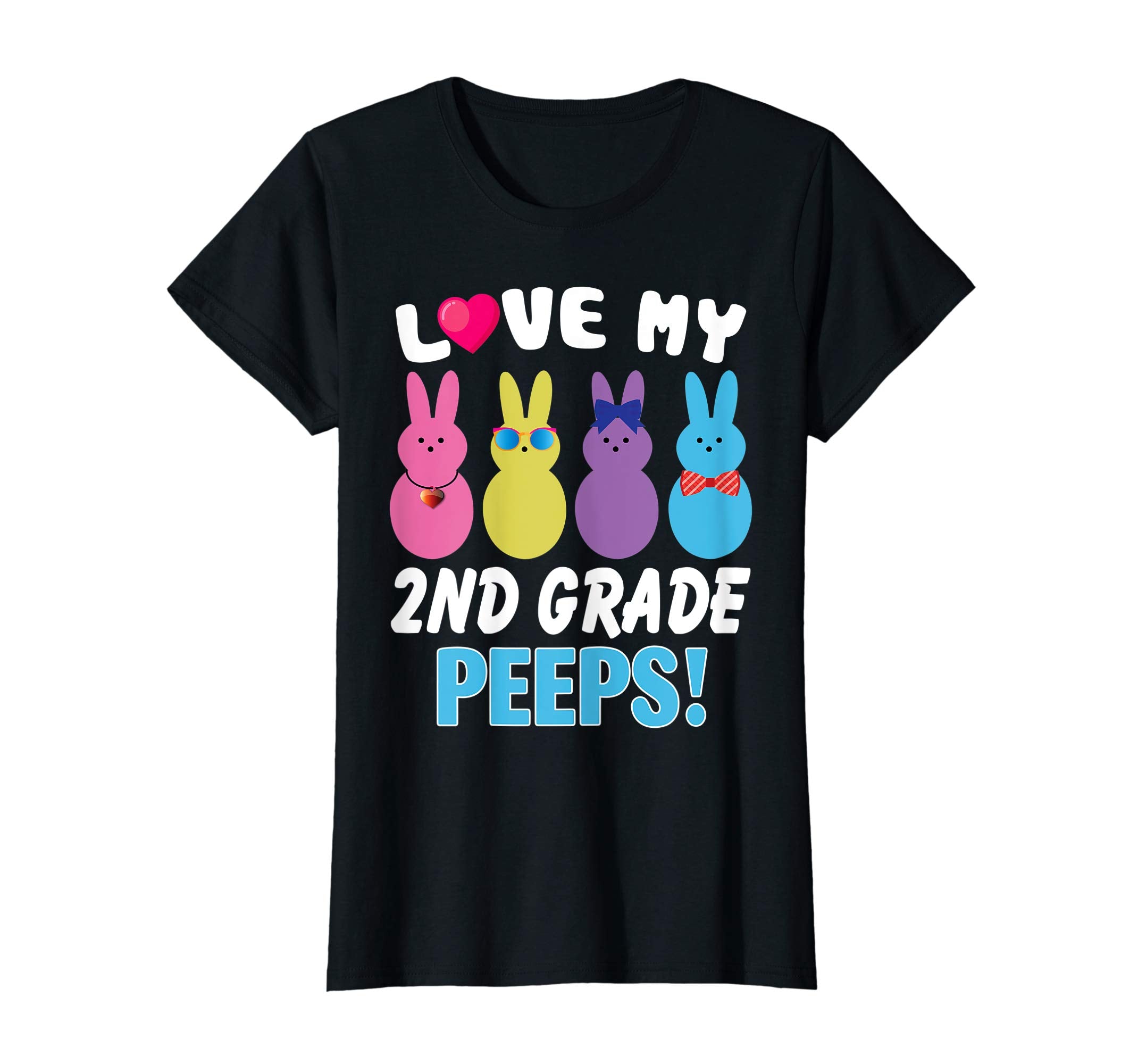 I Love My 2ND Grade Peeps Bunnies Happy Easter Teacher Shirt