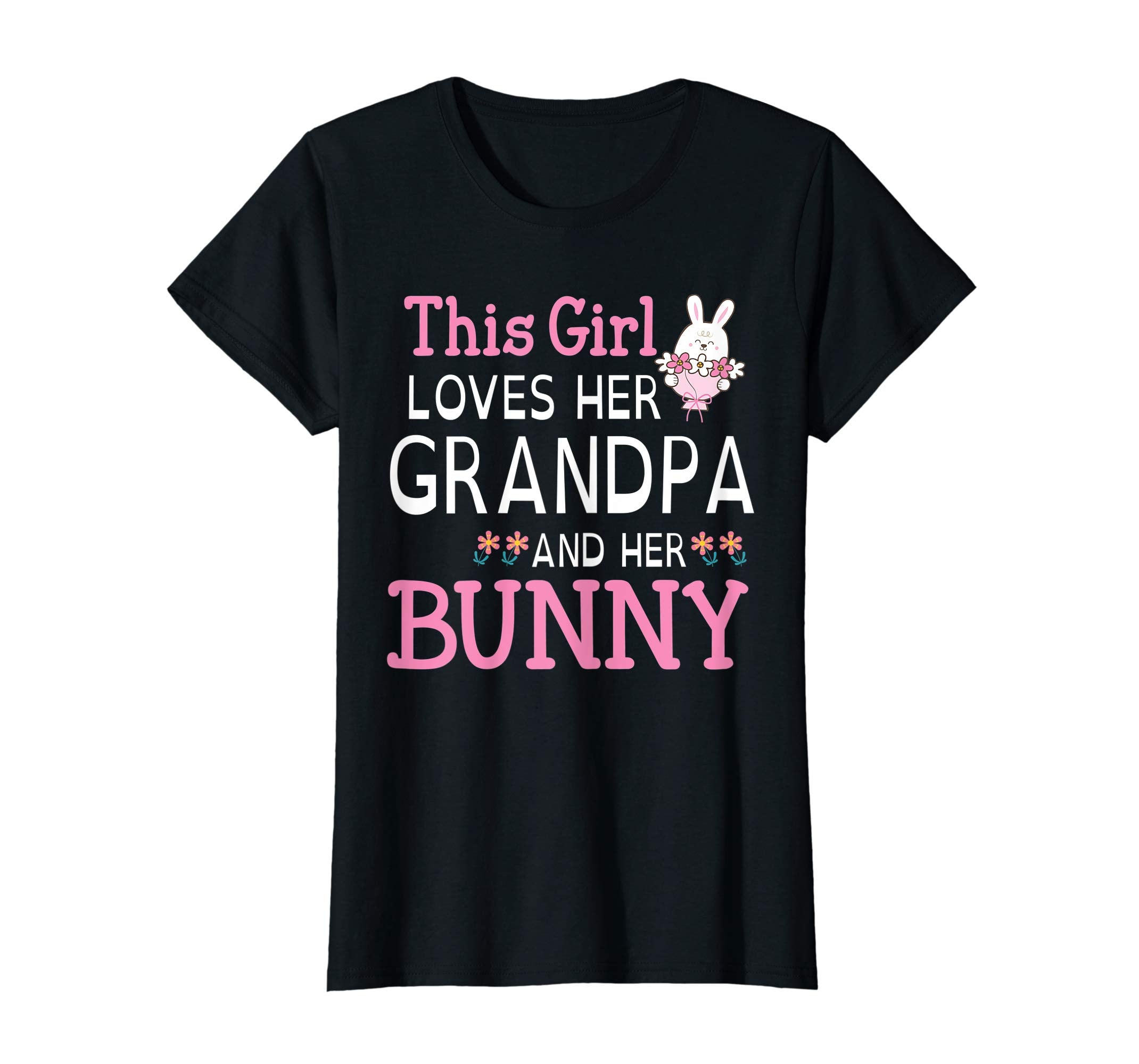 This Girl Loves Her Grandpa And Her Bunny Happy Easter Shirt