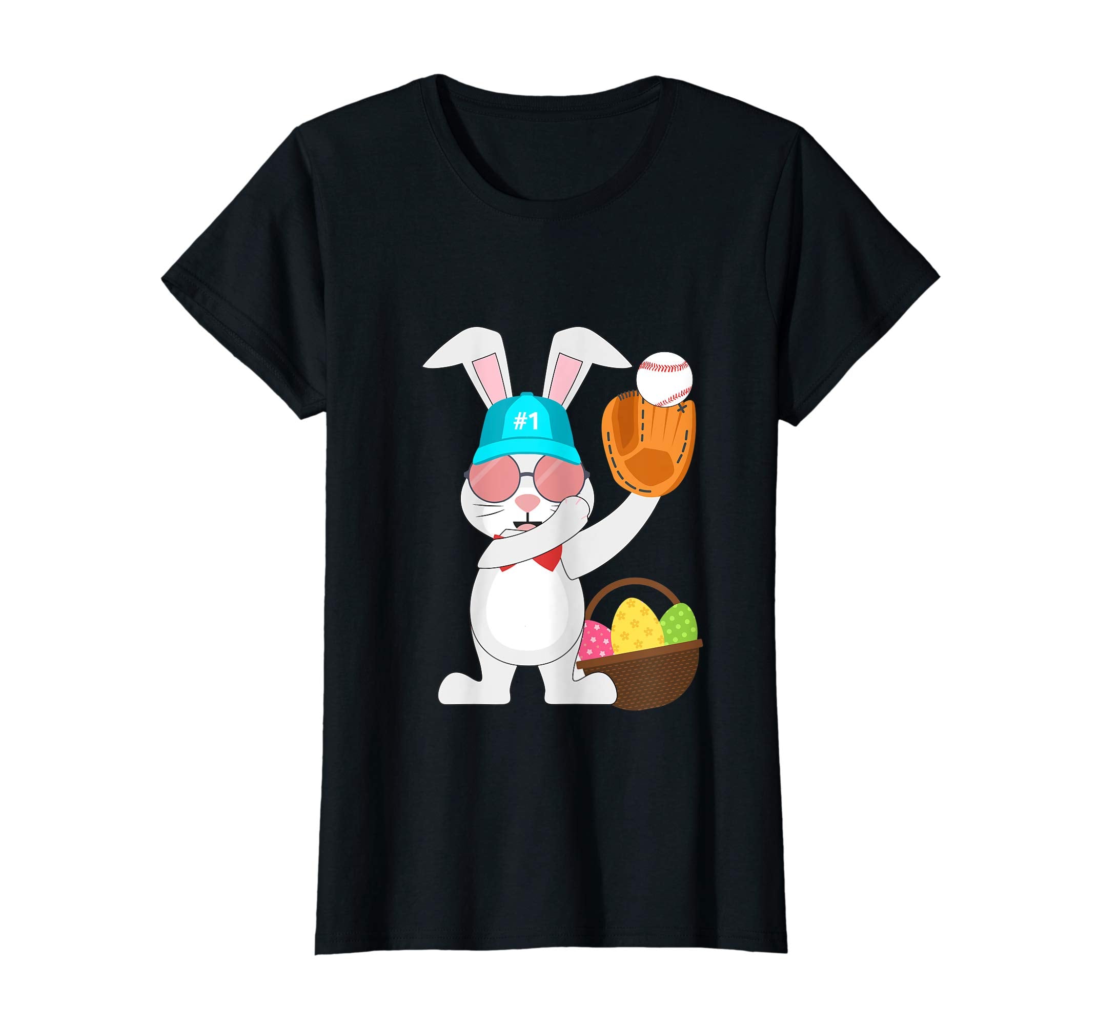 Baseball Easter Bunny Eggs & Basket Tshirt Youth