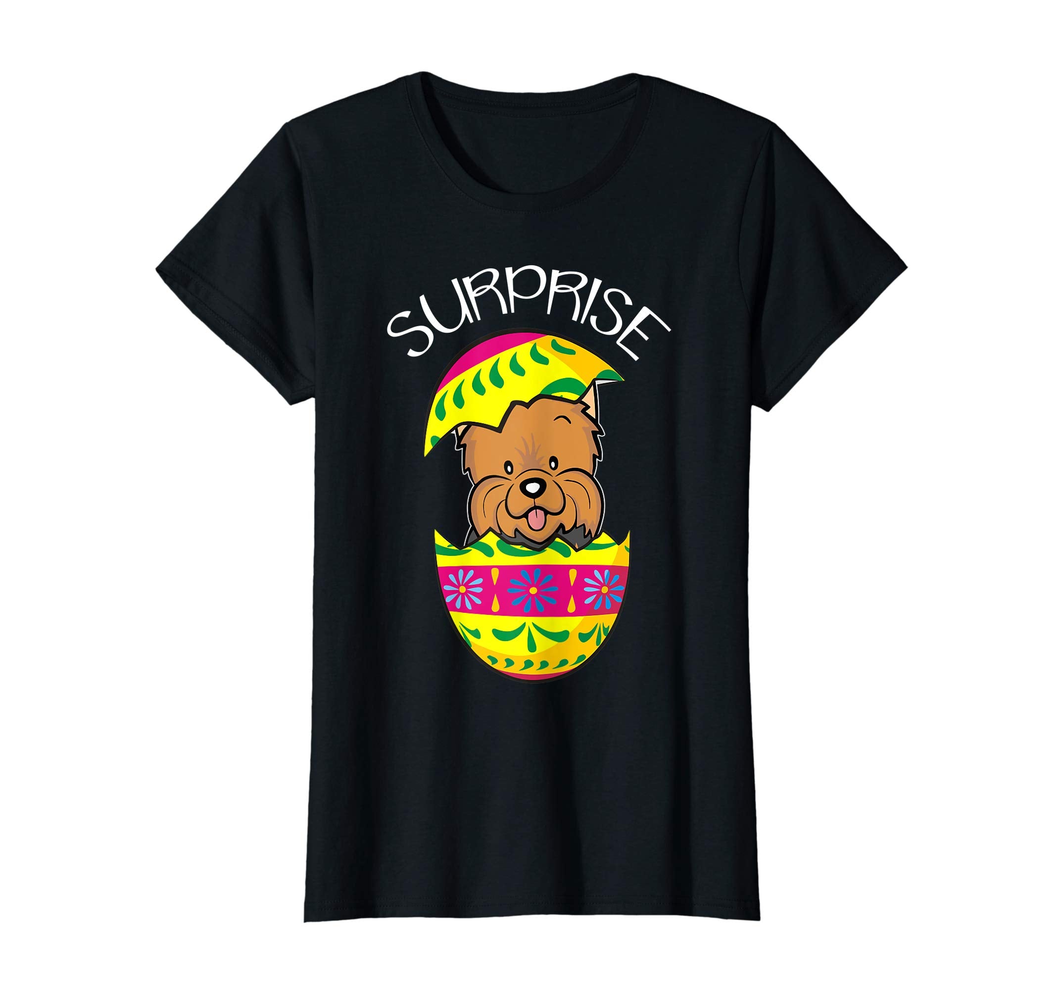 Cute Puppy Yorkshire Terrier Hatches Easter Egg Easter Shirt