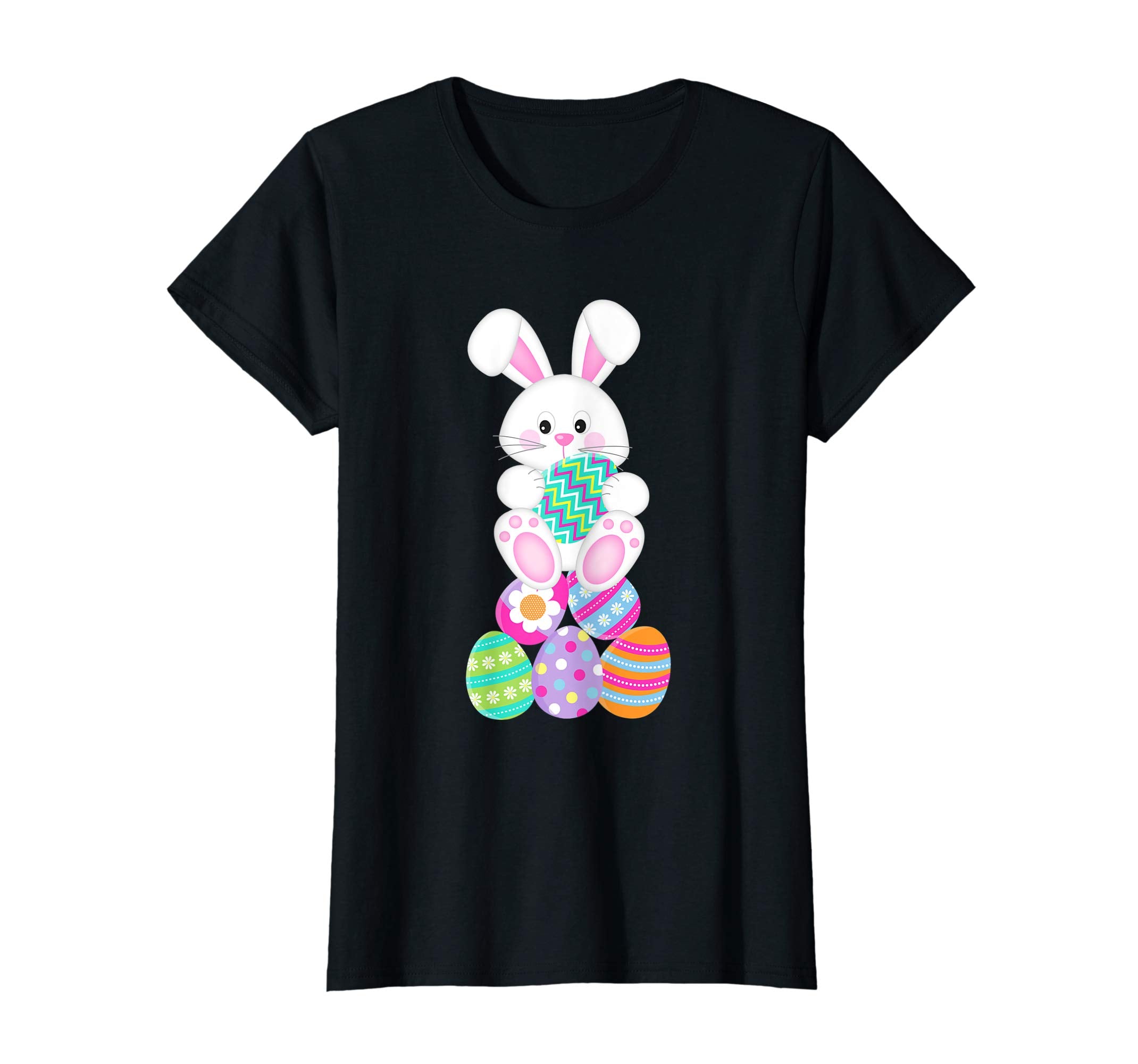 Happy Easter Shirt Cute Bunny &amp; Colorful Eggs Easter Gift
