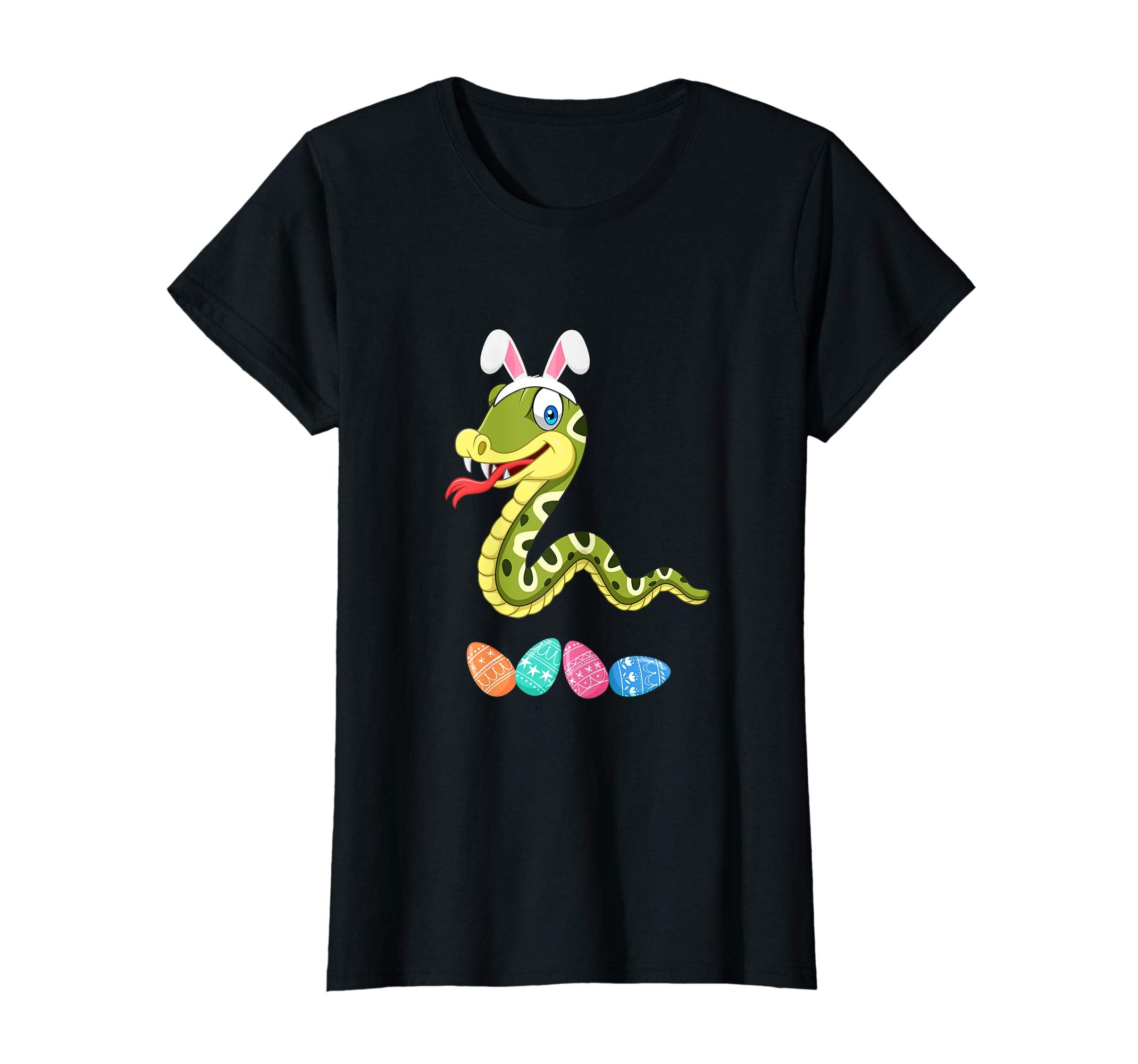 Funny Easter Snake With Bunny Ears And Eggs T Shirt