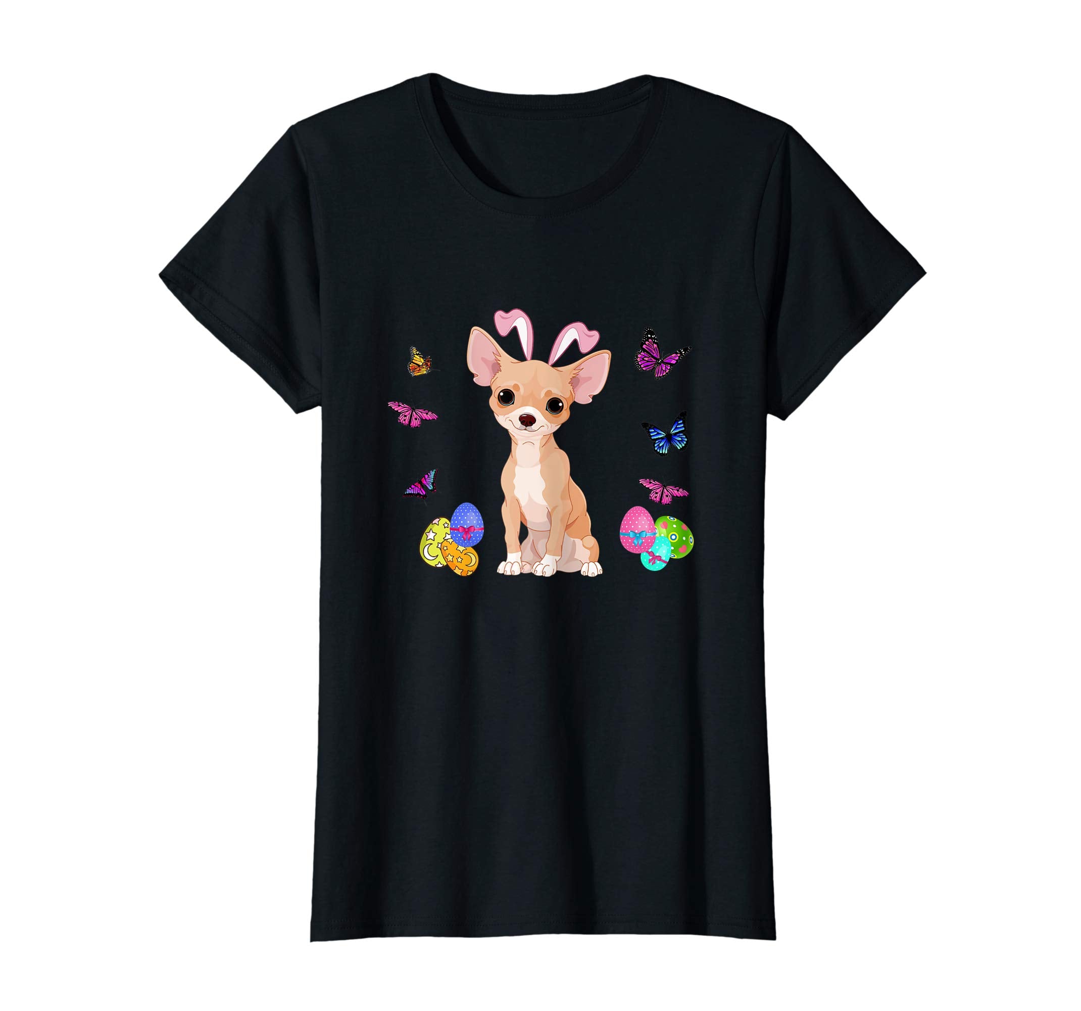 Chihuahua Bunny Rabbit Happy Easter Day T-Shirt