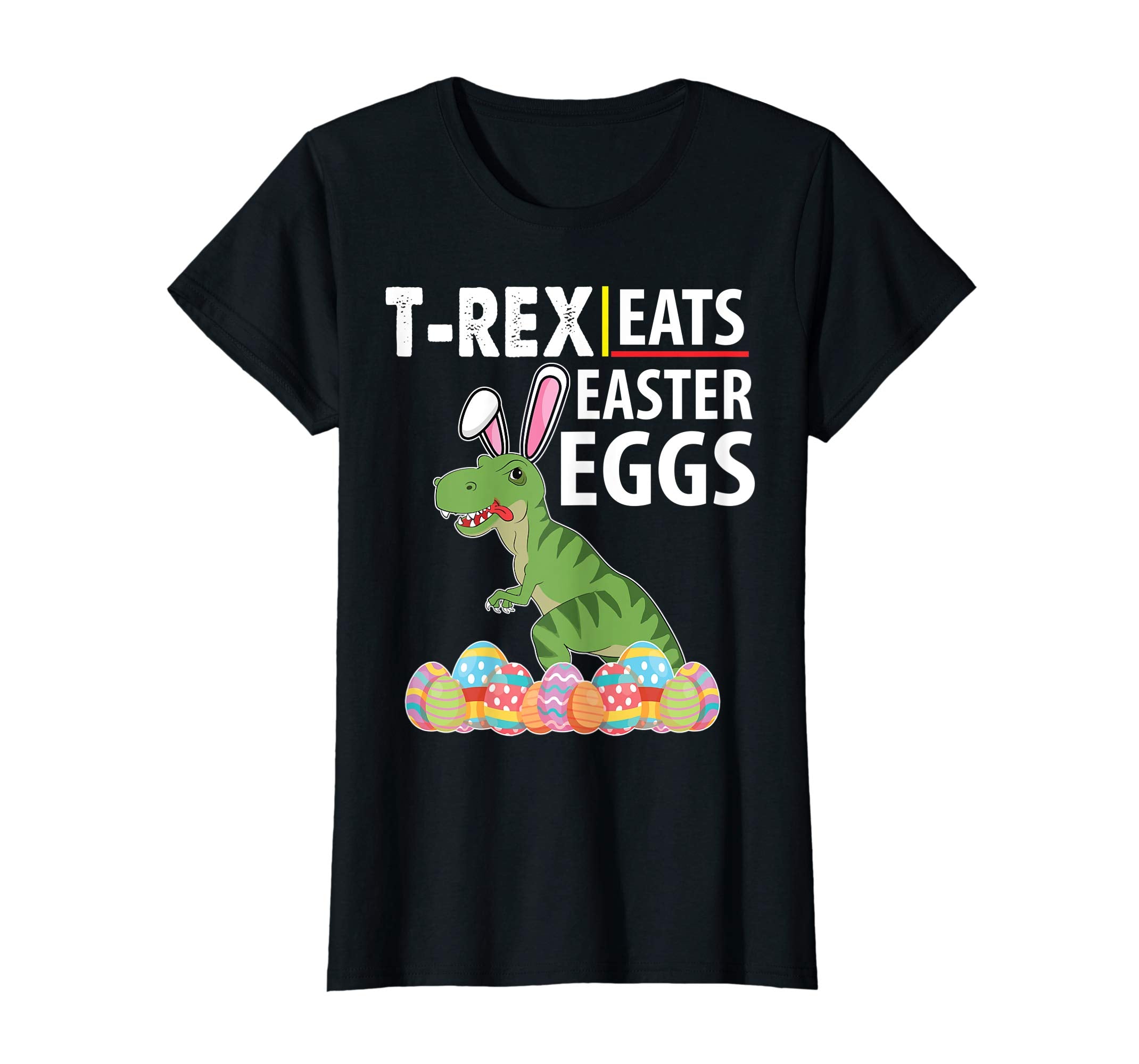 Bunny Dinosaur T-rex Eats Easter Eggs Happy Easter Day Shirt