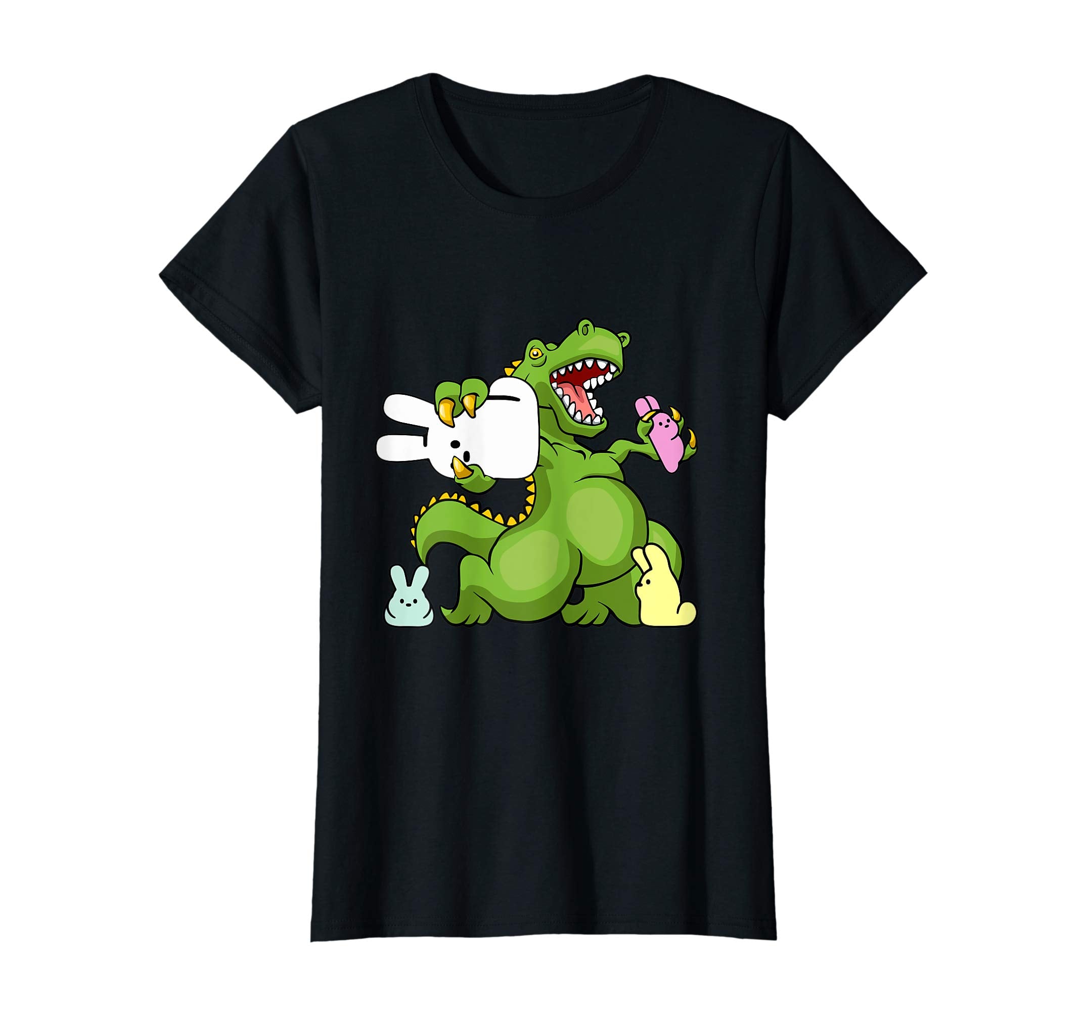 Dinosaur T-rex Eat Bunny Peeps Happy Easter Day T-Shirt