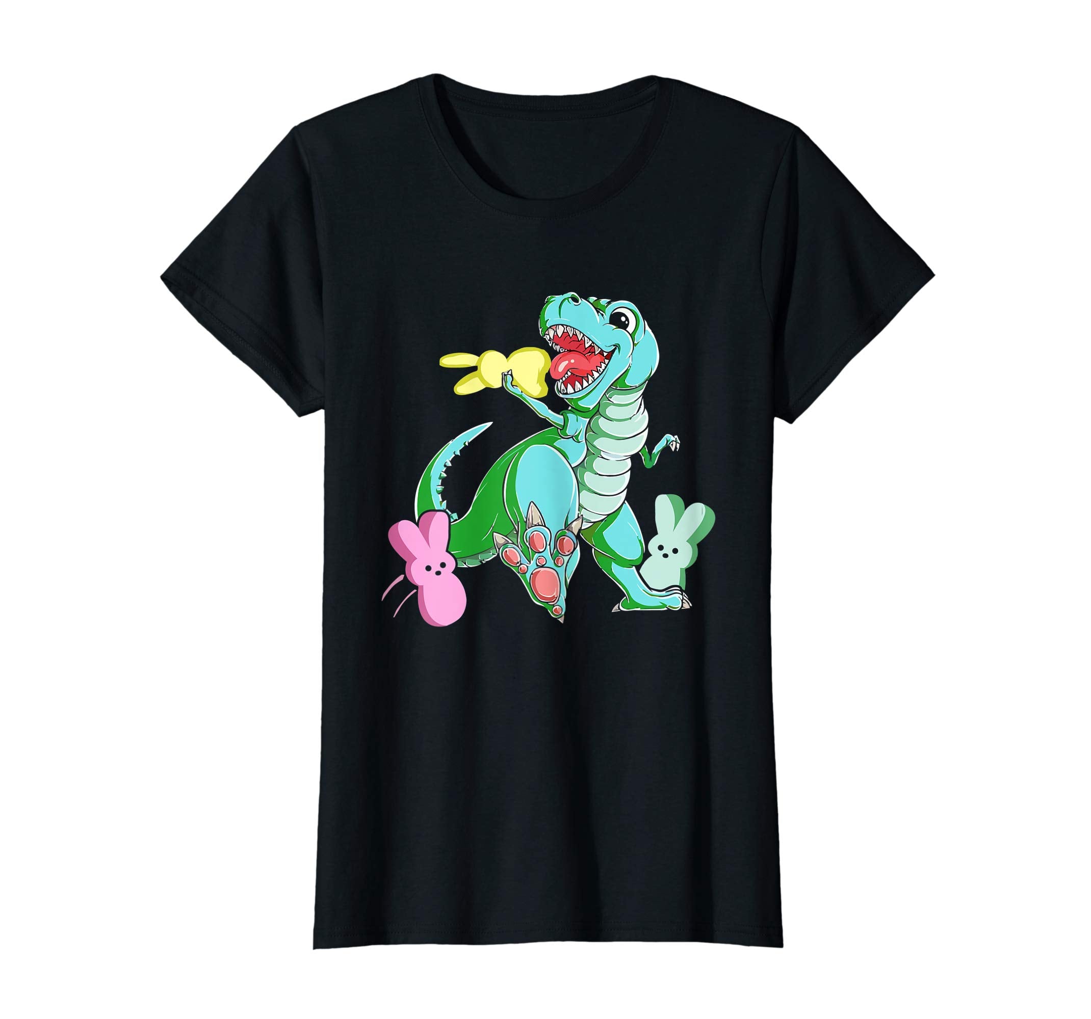 Dinosaur T-rex Eat Bunny Peeps-Happy Easter Day Shirt