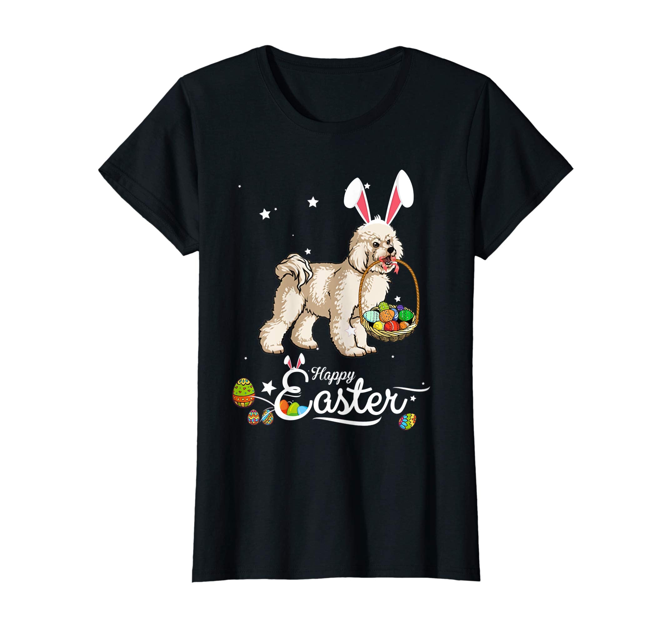 Bichon Frise Dog With Bunny Hat Easter Costume T Shirt