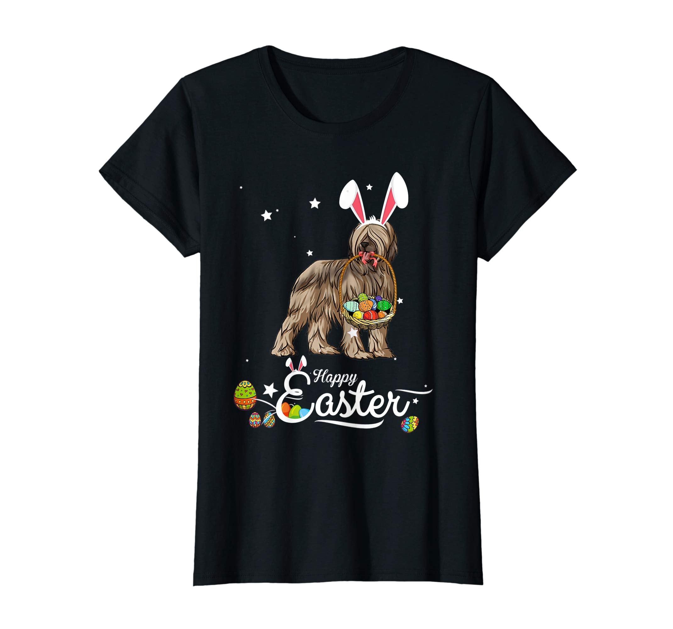 Briard Dog With Bunny Hat Easter Costume T Shirt
