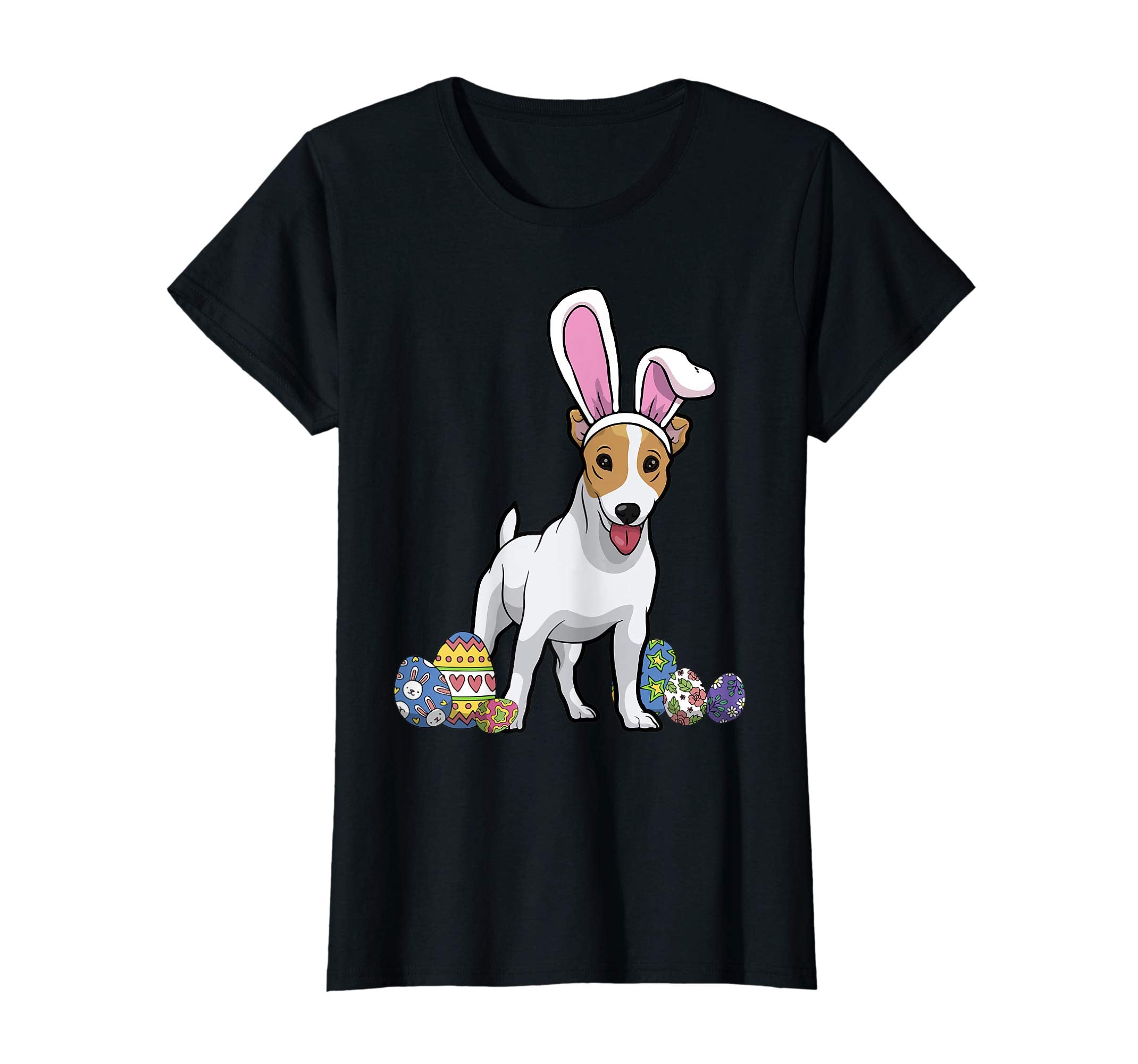 Russell Terrier Dressed As Easter Bunny Rabbit Ears T-Shirt