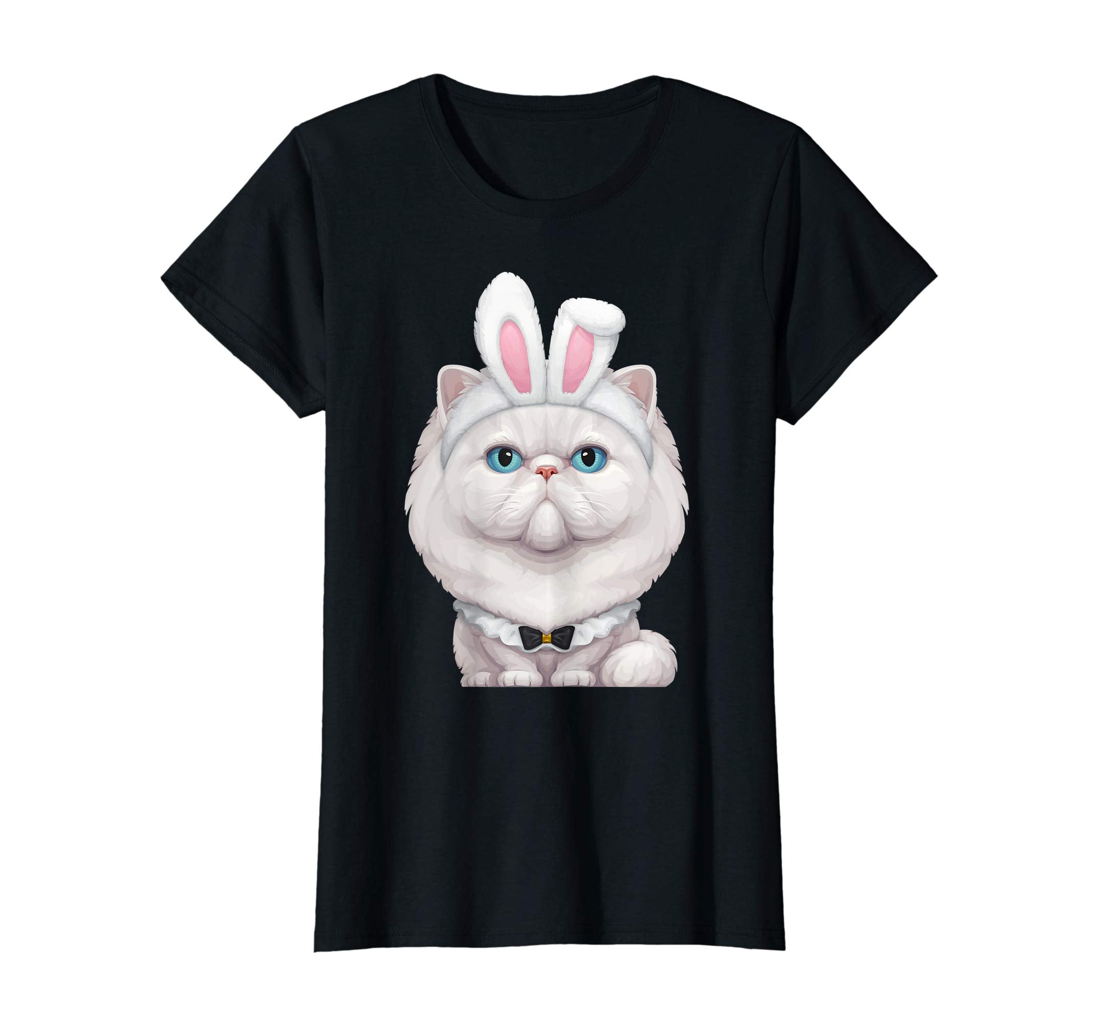 White Persian Cat in the Easter Bunny Costume T-Shirt