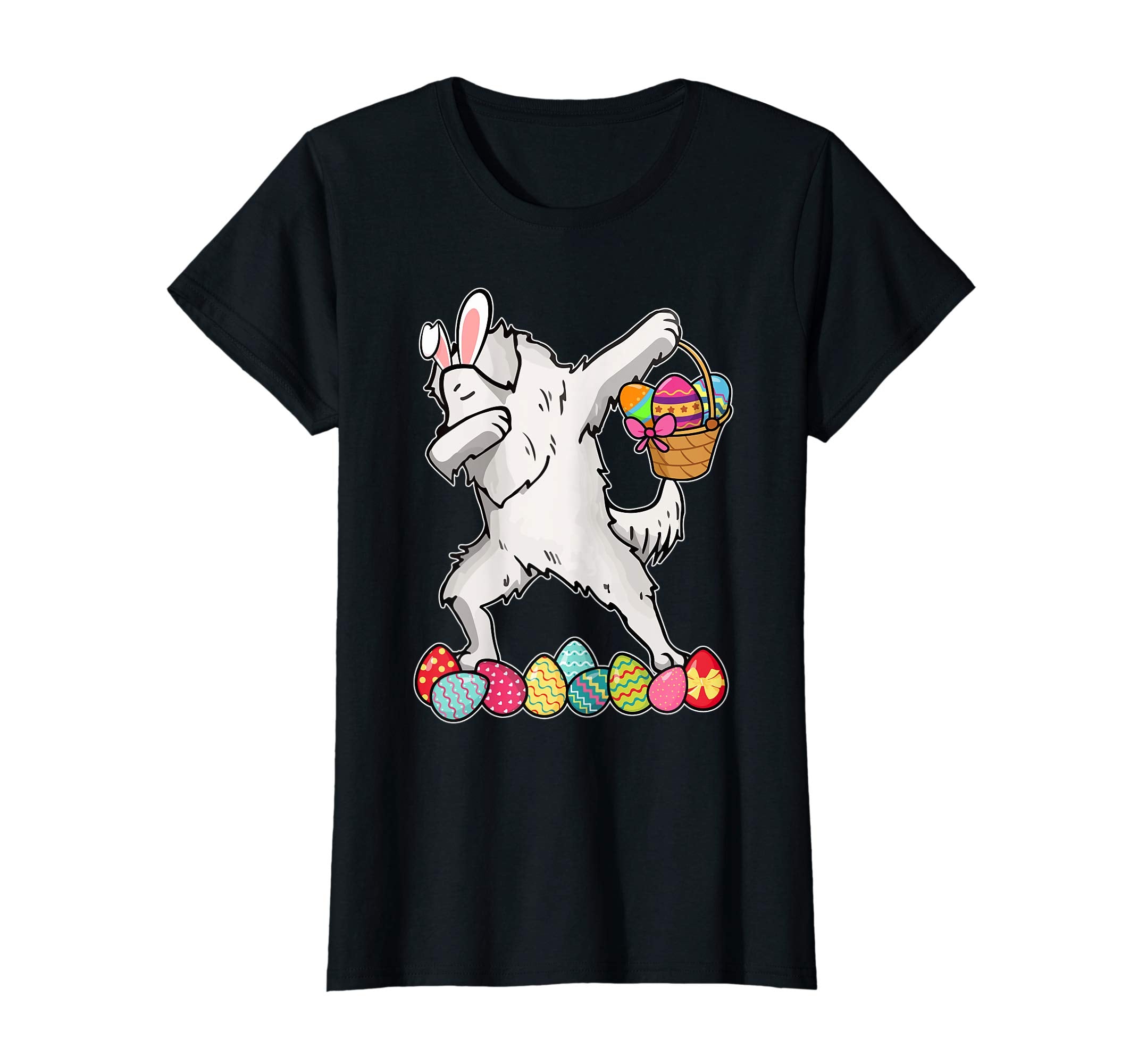 American Eskimo Dab Dabbing Easter Bunny Egg Basket T-Shirt