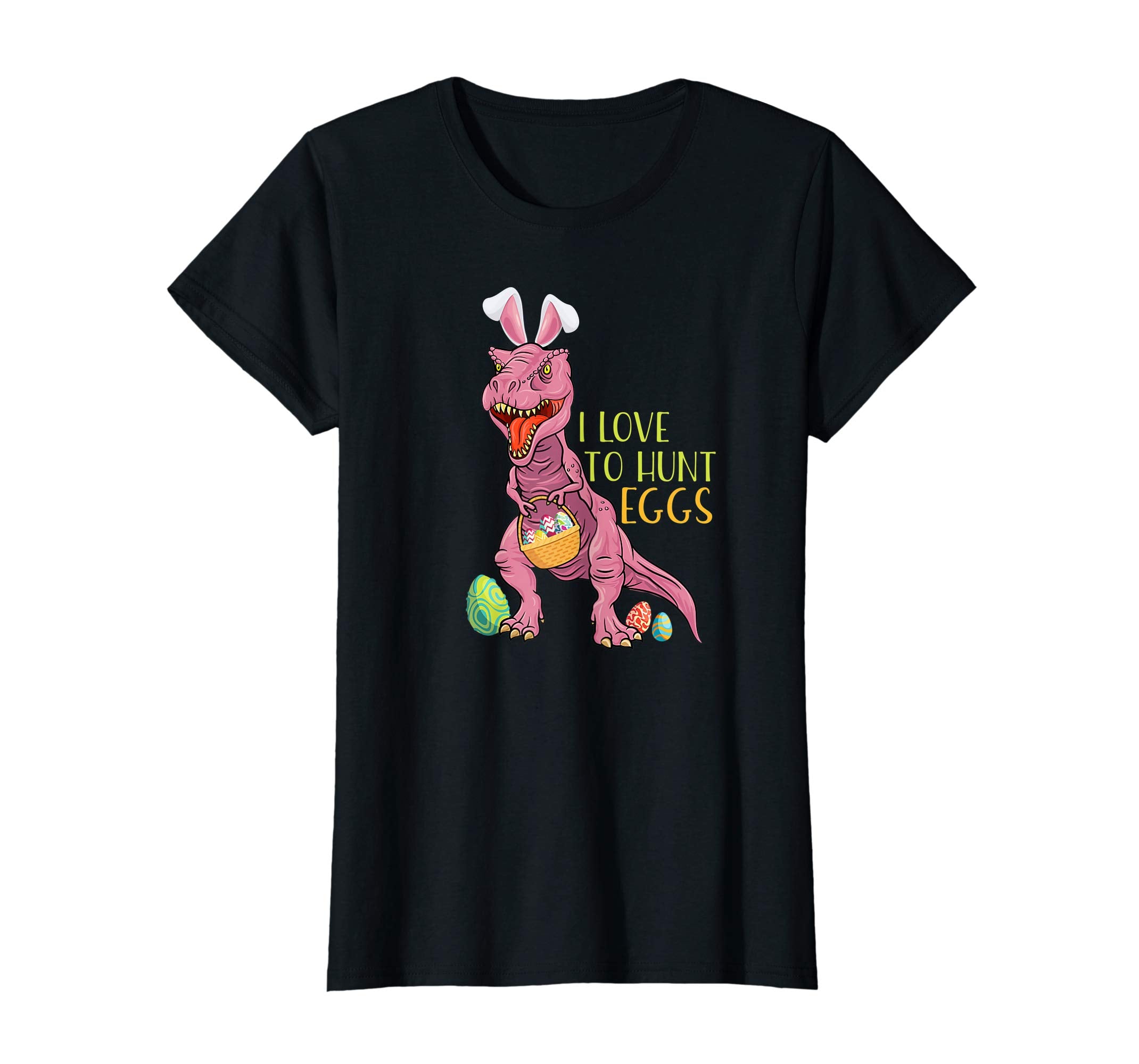 Dinosaur T Rex Easter Bunny Egg Tshirt I Love To Hun Eggs