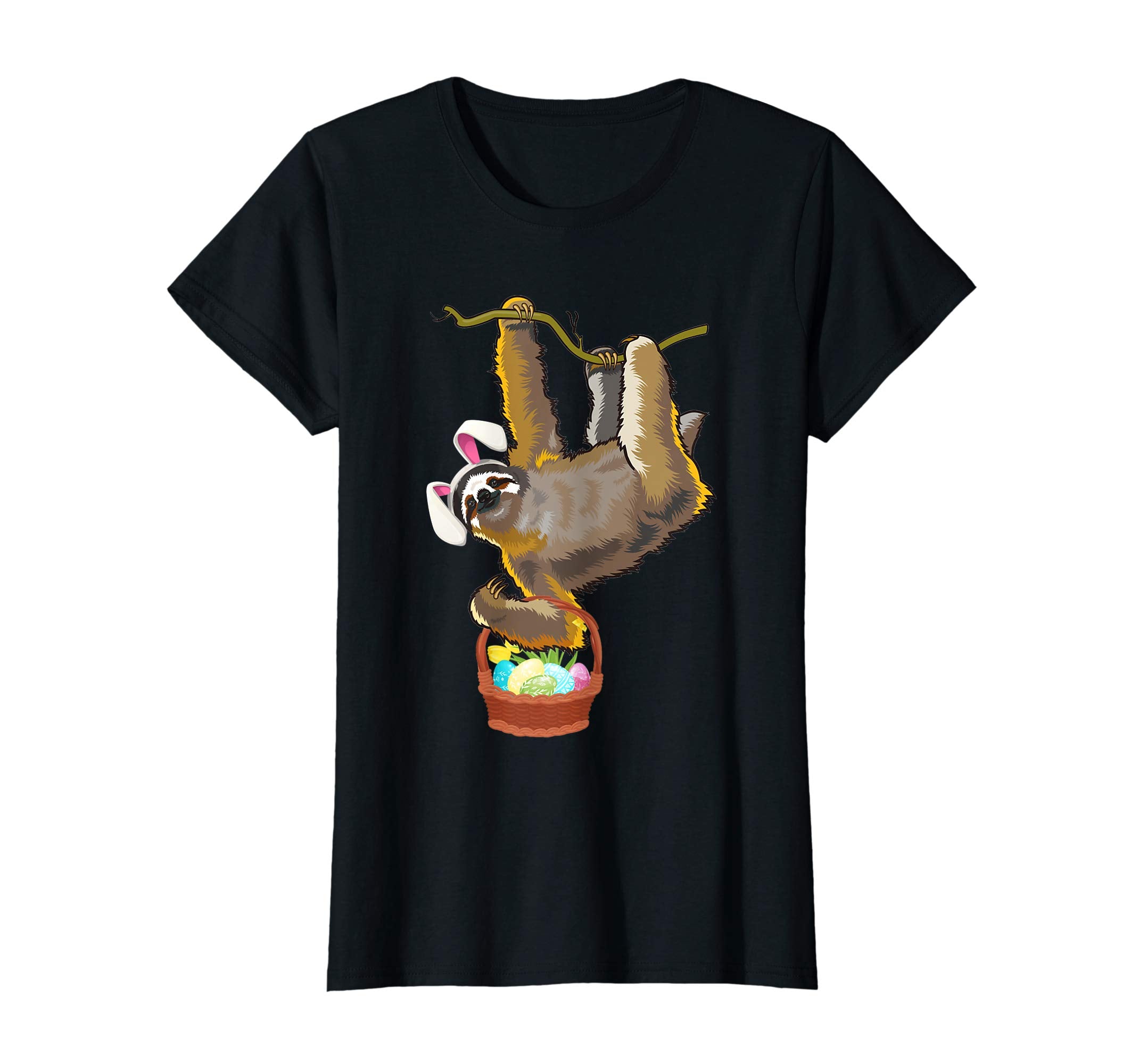 Easter Sloth Shirt Funny Sloth With Bunny Ears and Eggs