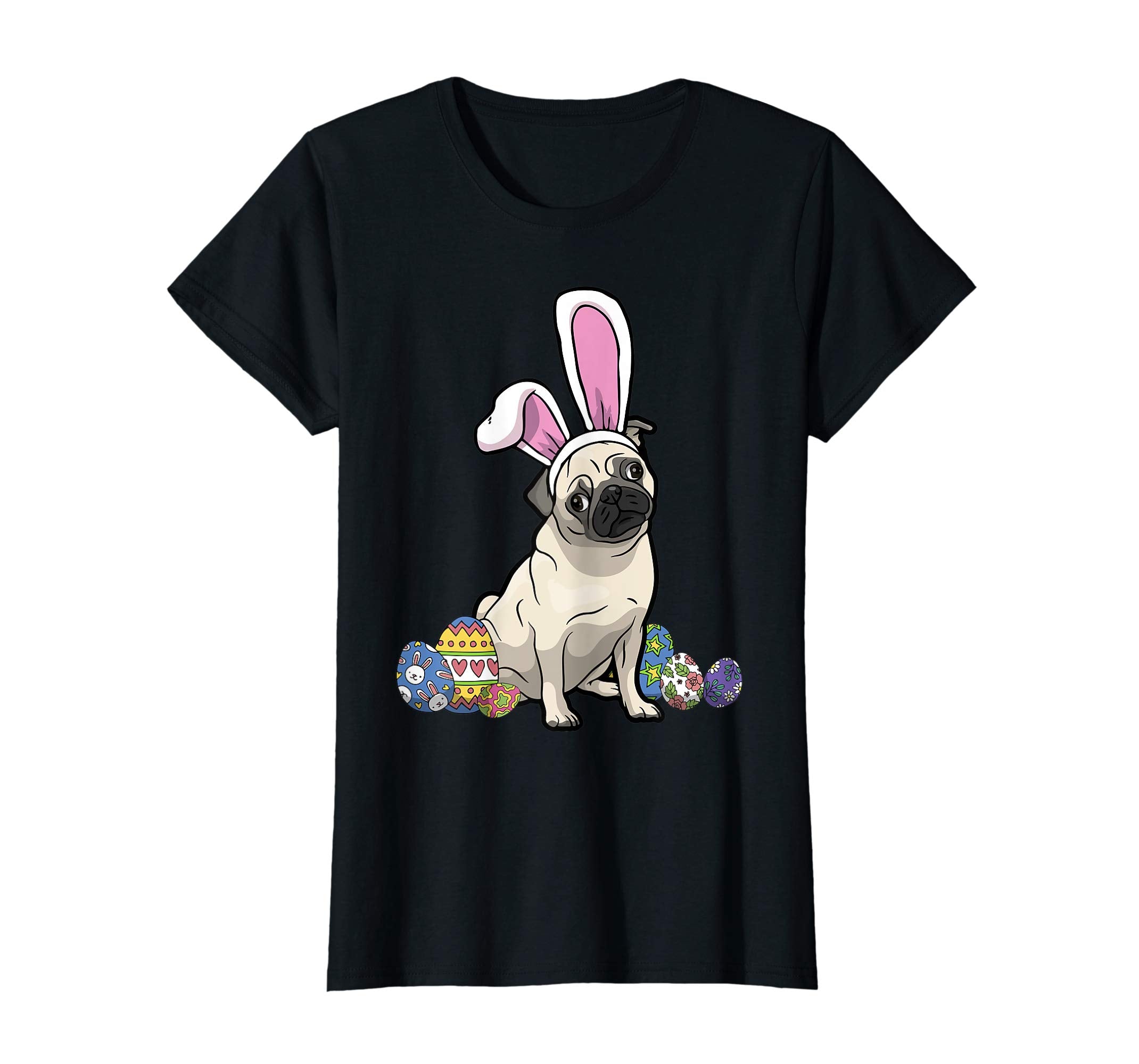 Funny Pug Dressed As Easter Bunny With Rabbit Ears T-Shirt