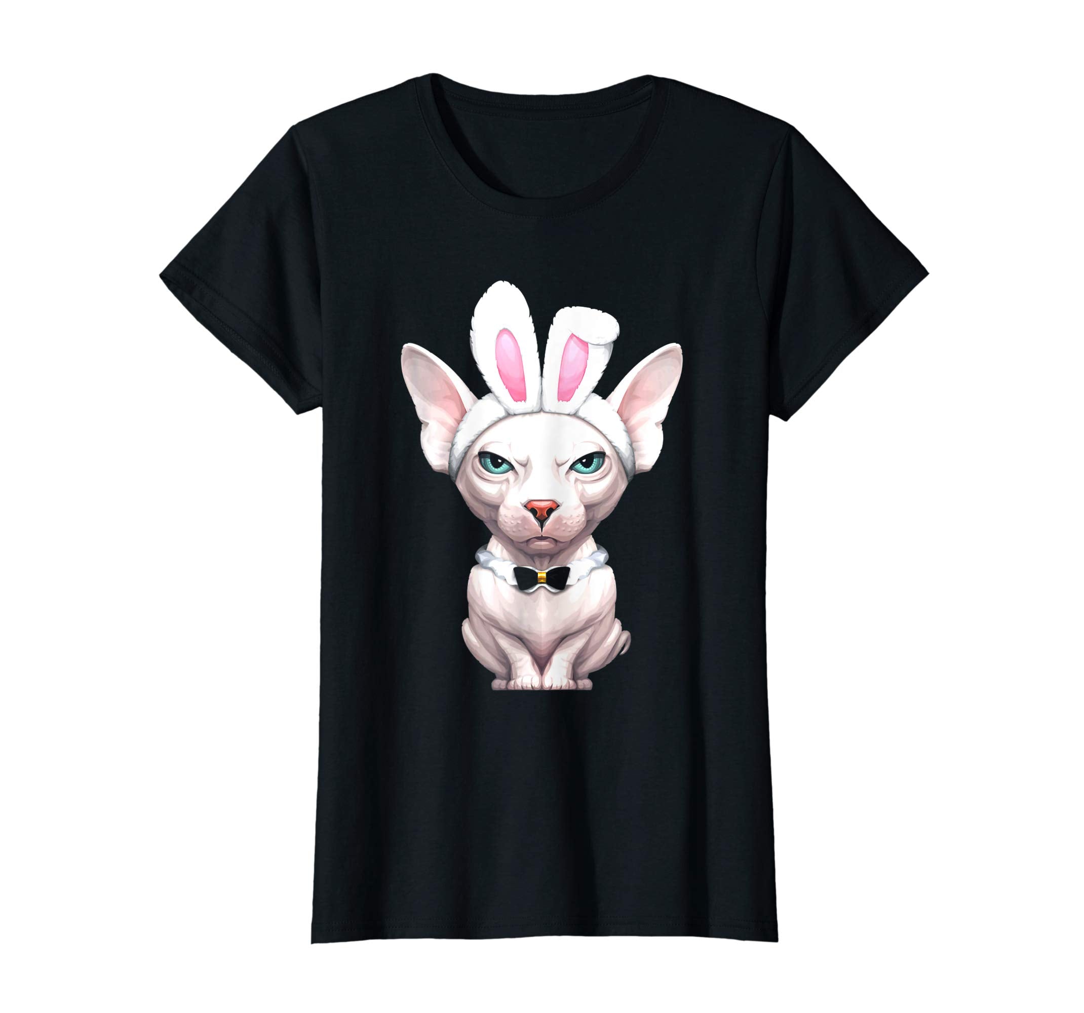 White Sphynx Cat in the Easter Bunny Costume T-Shirt