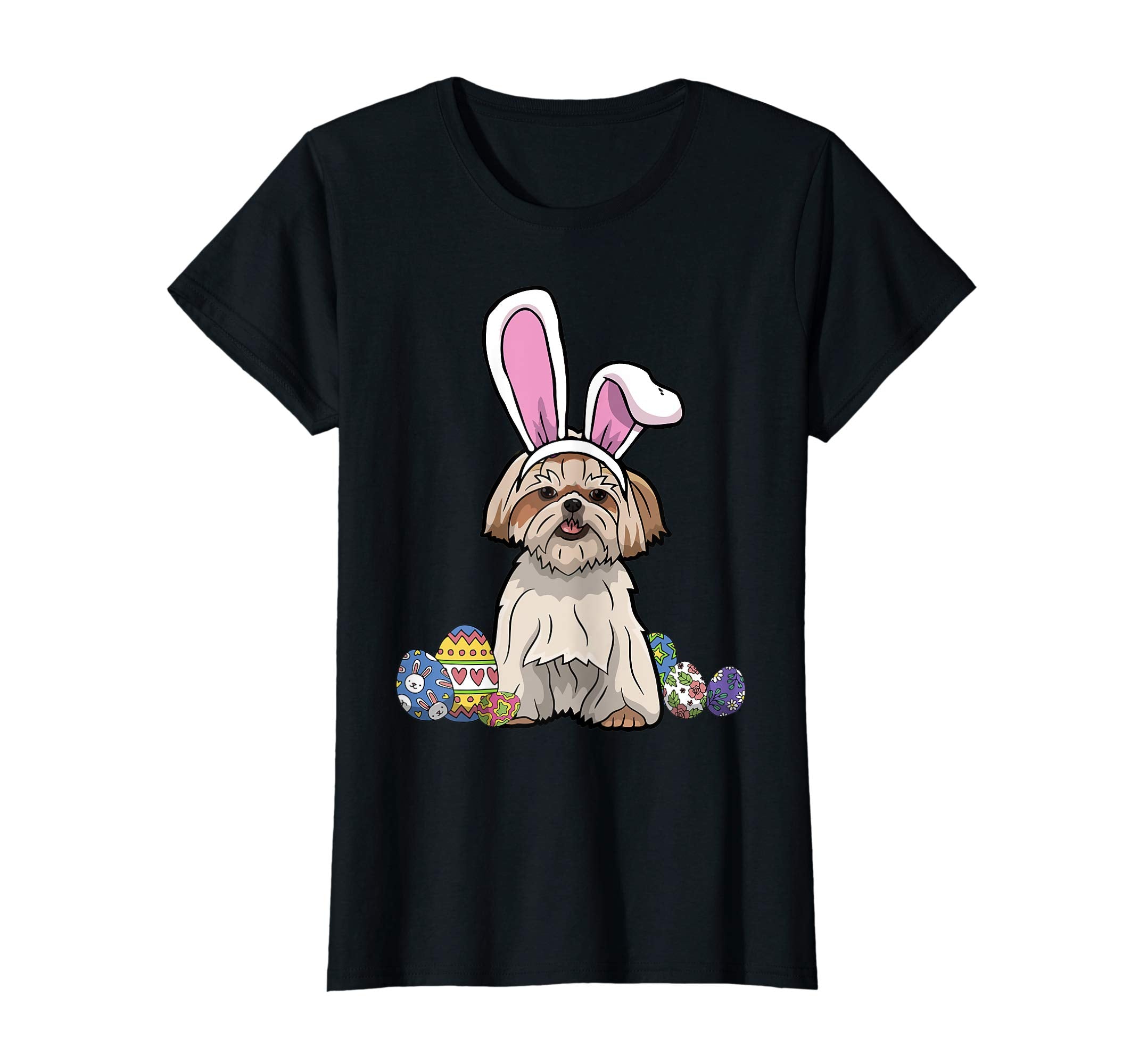 Shih Tzu Dressed As Easter Bunny With Rabbit Ears T-Shirt