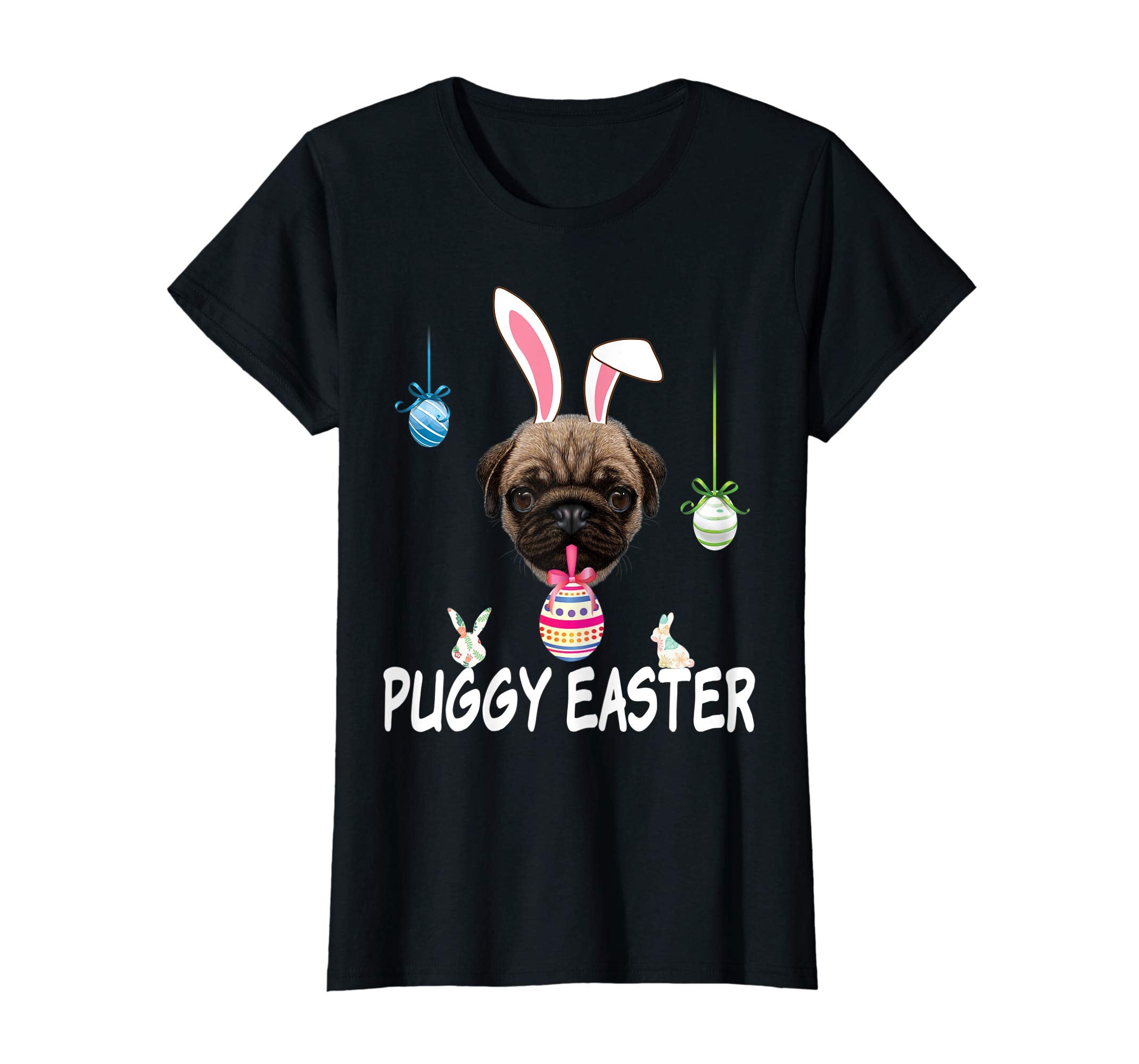The Puggy Easter Pug Dog Bunny Egg T-Shirt Dog Lover Hunting