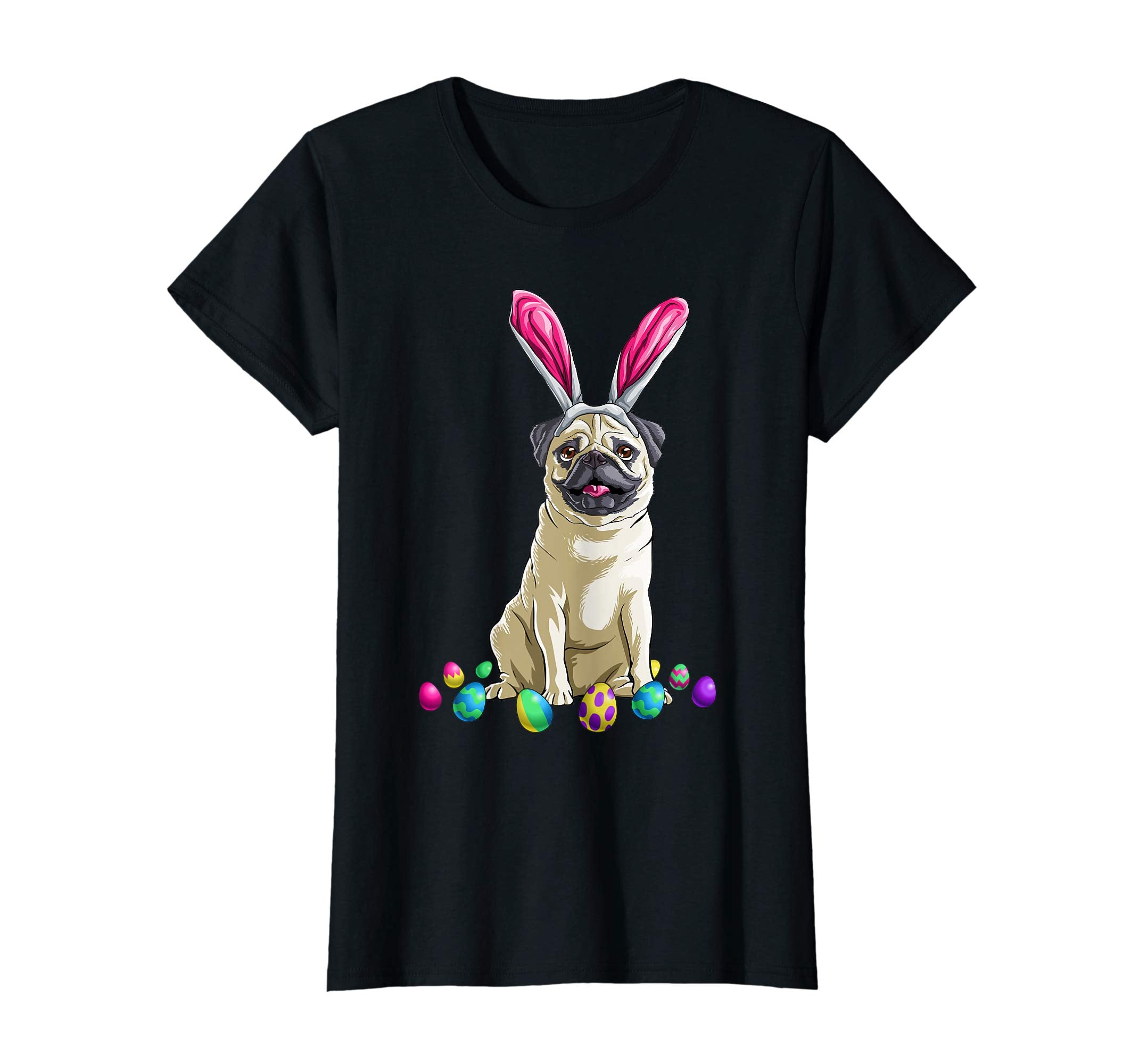 Easter Pug T Shirt Men Women Kids Bunny Basket Eggs Gift