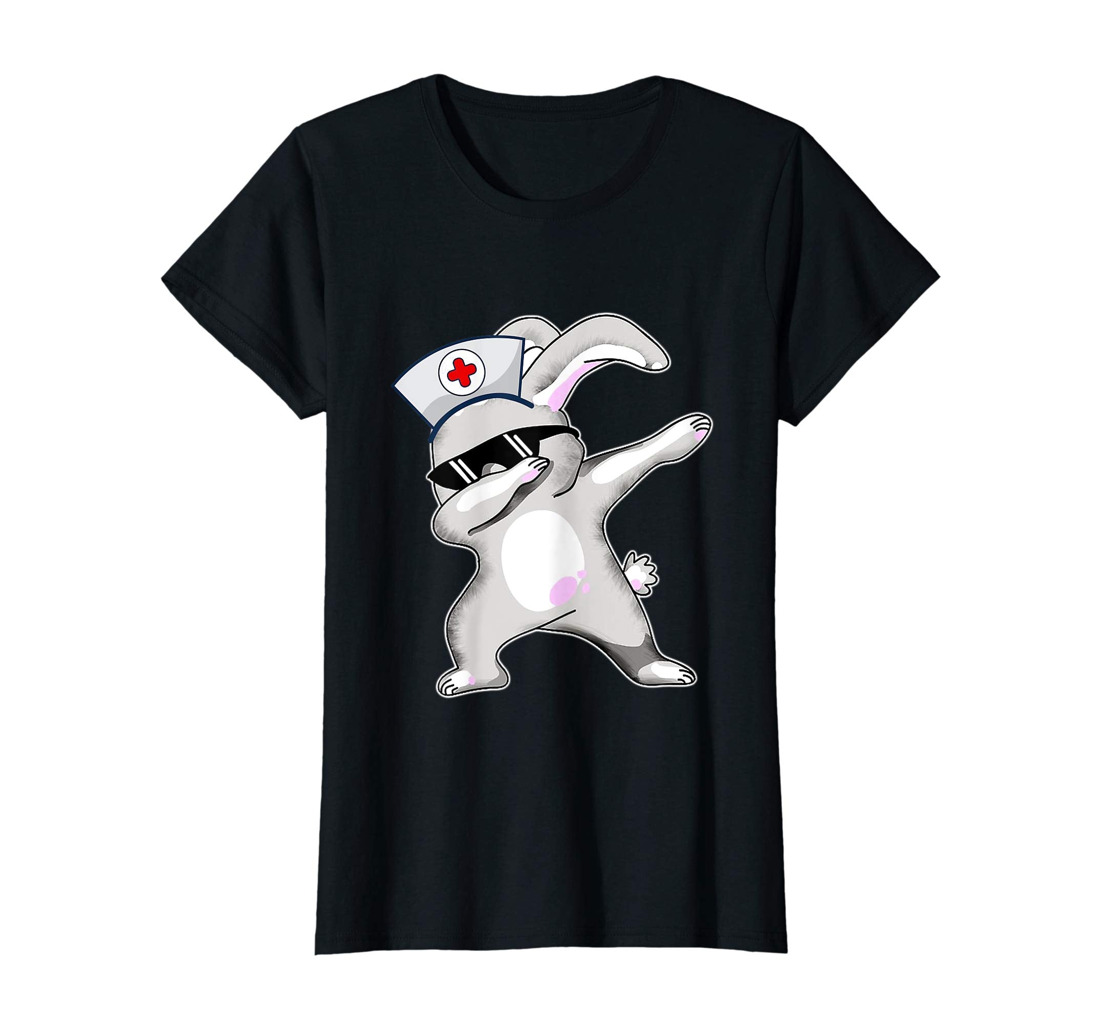 Funny Rabbit Nurse Tee Easter Bunny Dabbing T-Shirts Gift
