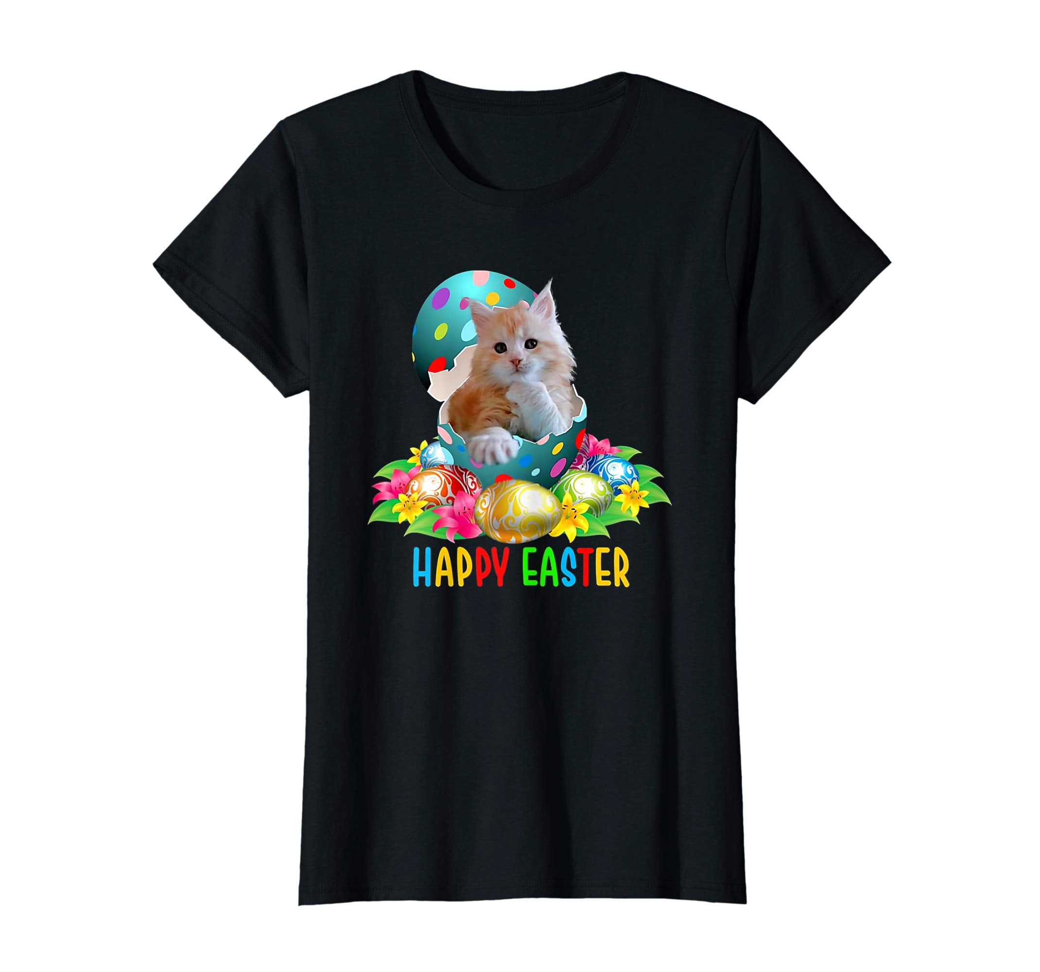 Funny cat in easter eggs cat lover t-shirt