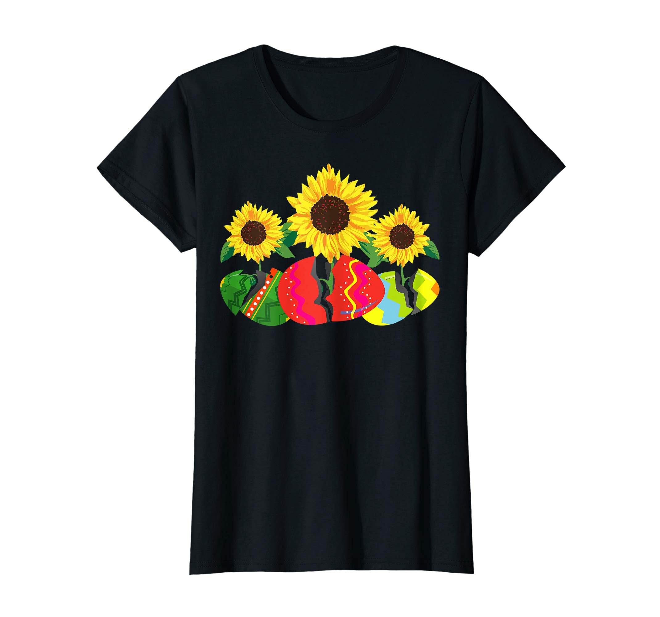 Hippie Sunflower In Easter Eggs Funny Easter Tshirt Gifts