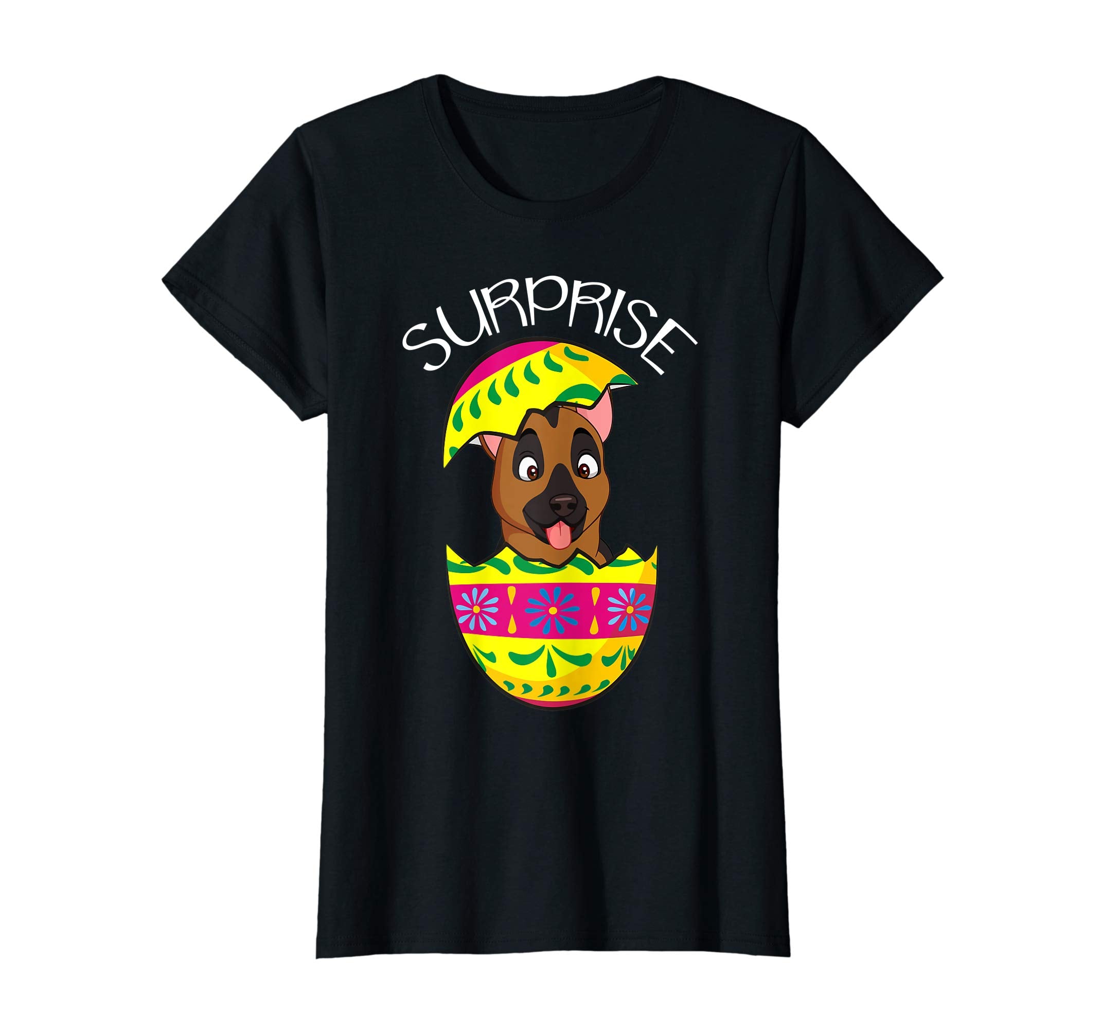 Cute Puppy German Shepherd Hatches Easter Egg Easter T-Shirt