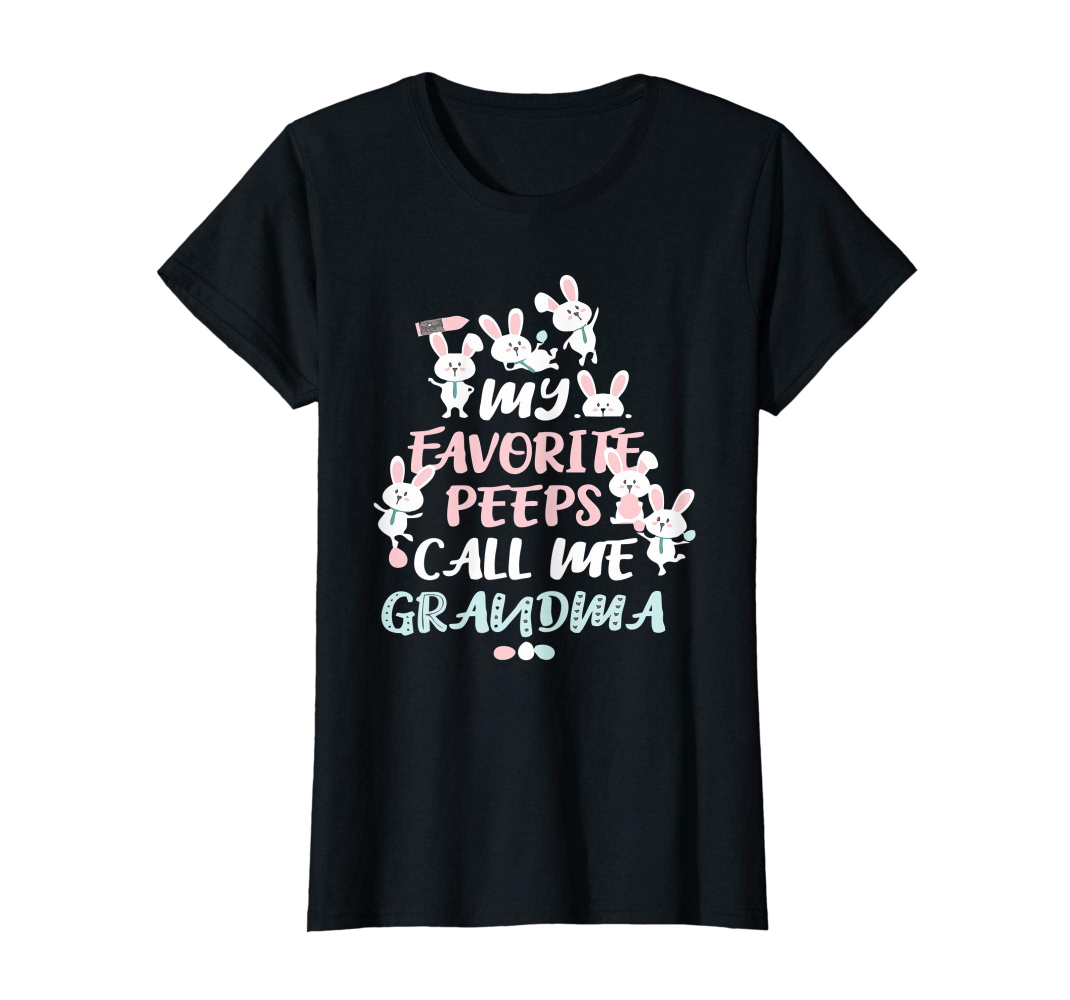 Womens My Favorite Peeps Call Me Grandma Easter Bunny T Shirt