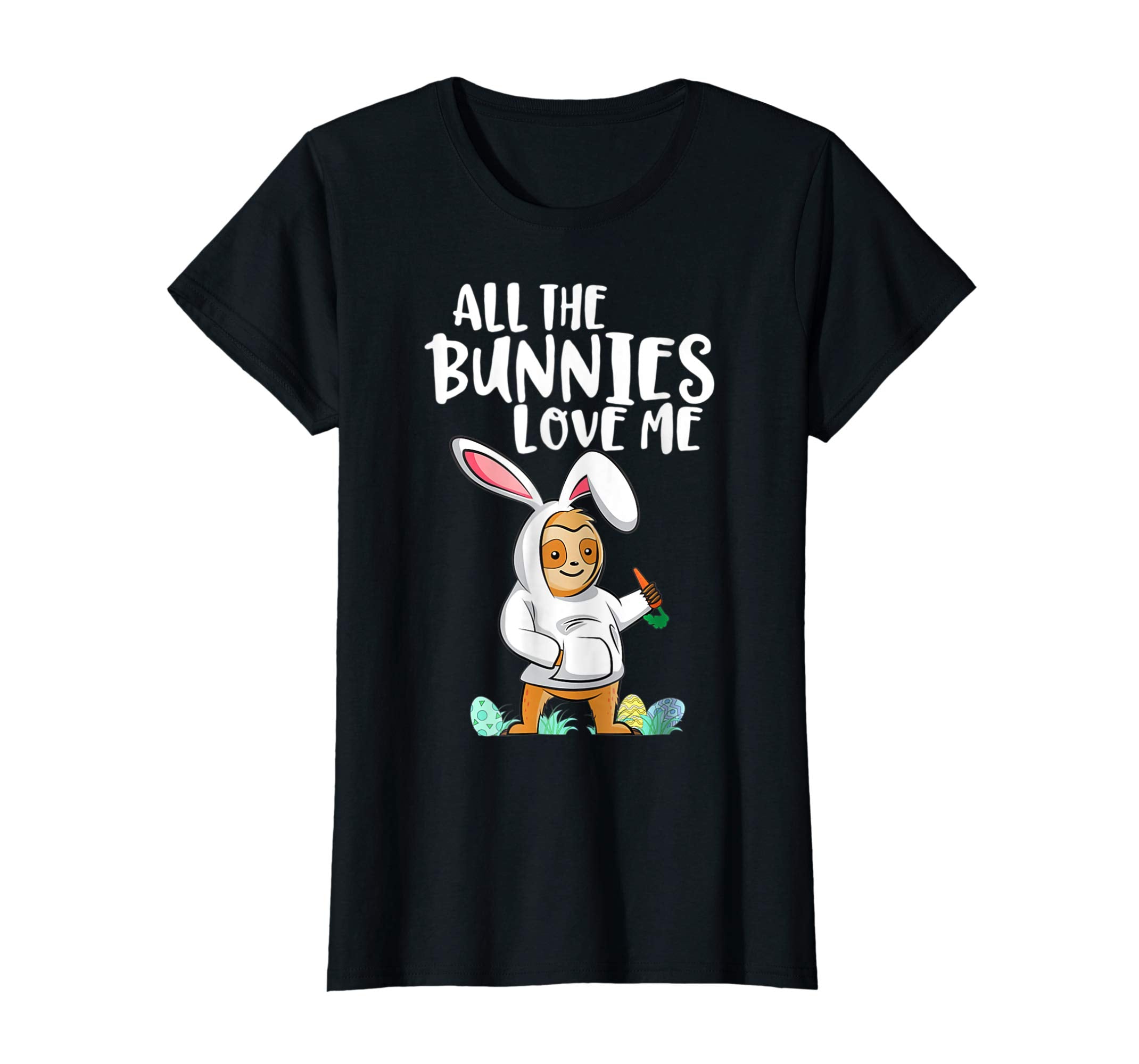Sloth Easter Bunny Ears Gift Easter Fools Day T Shirt Women