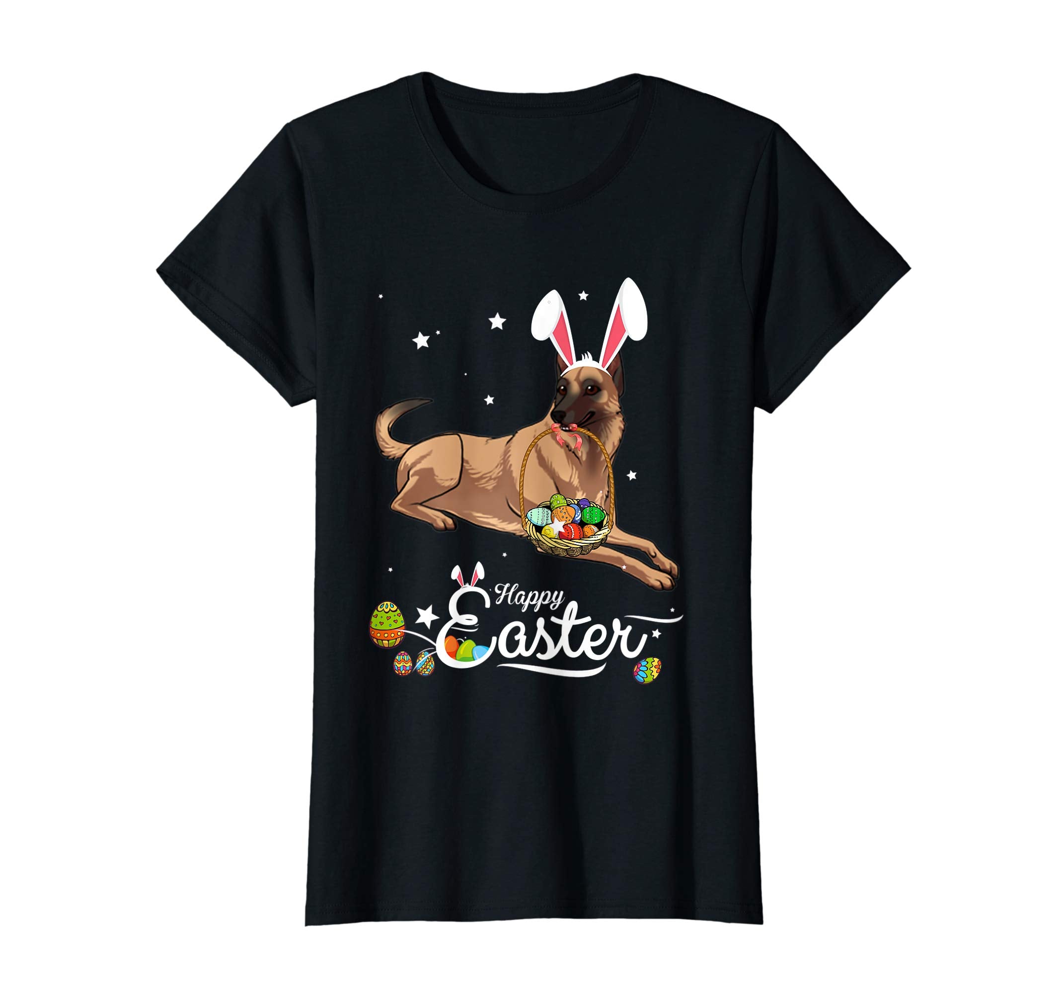 Belgian Malinois Dog With Bunny Hat Easter Costume T Shirt