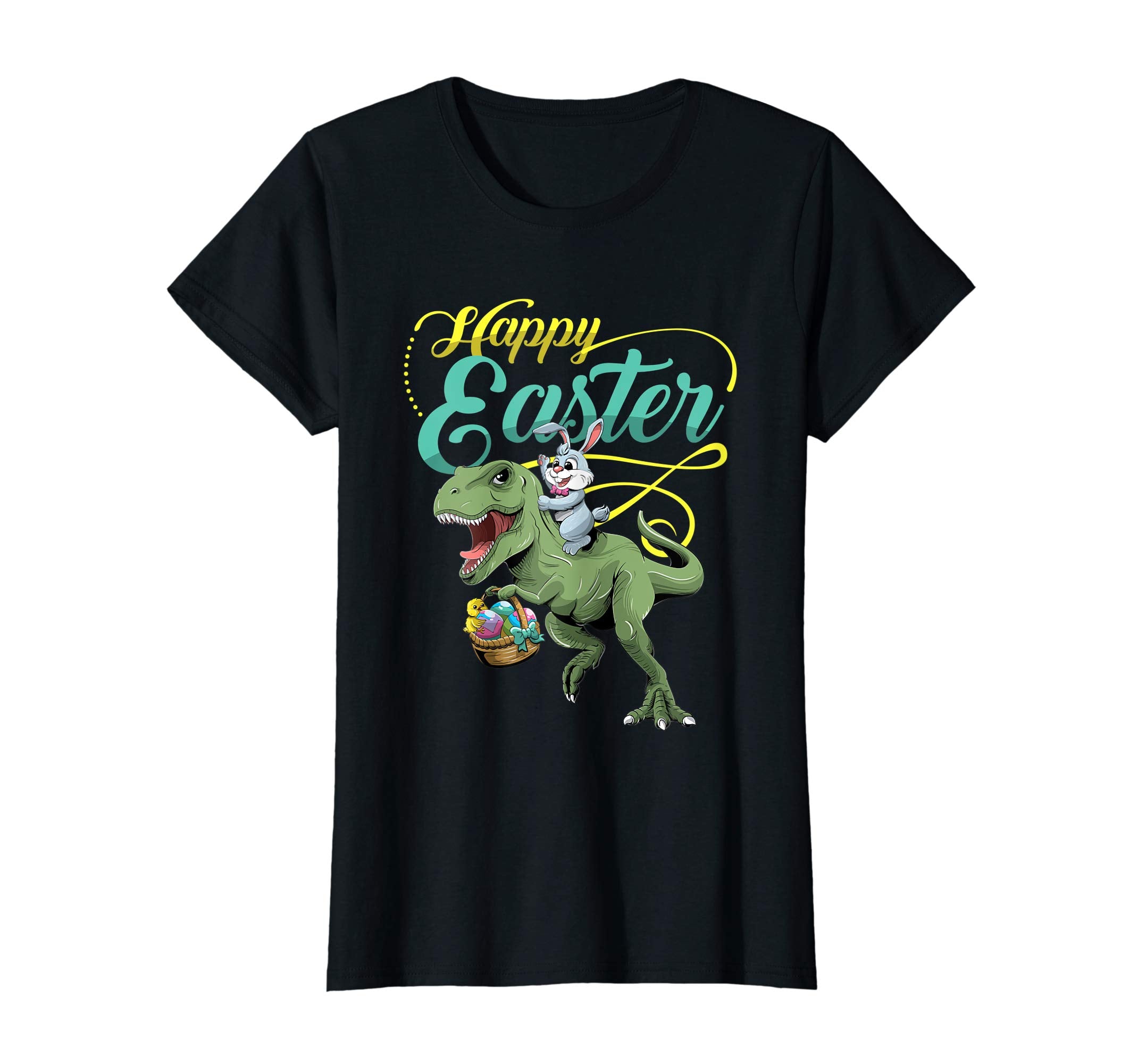 Easter T Shirt for Kids with Cool Bunny and T-rex Egg Hunt