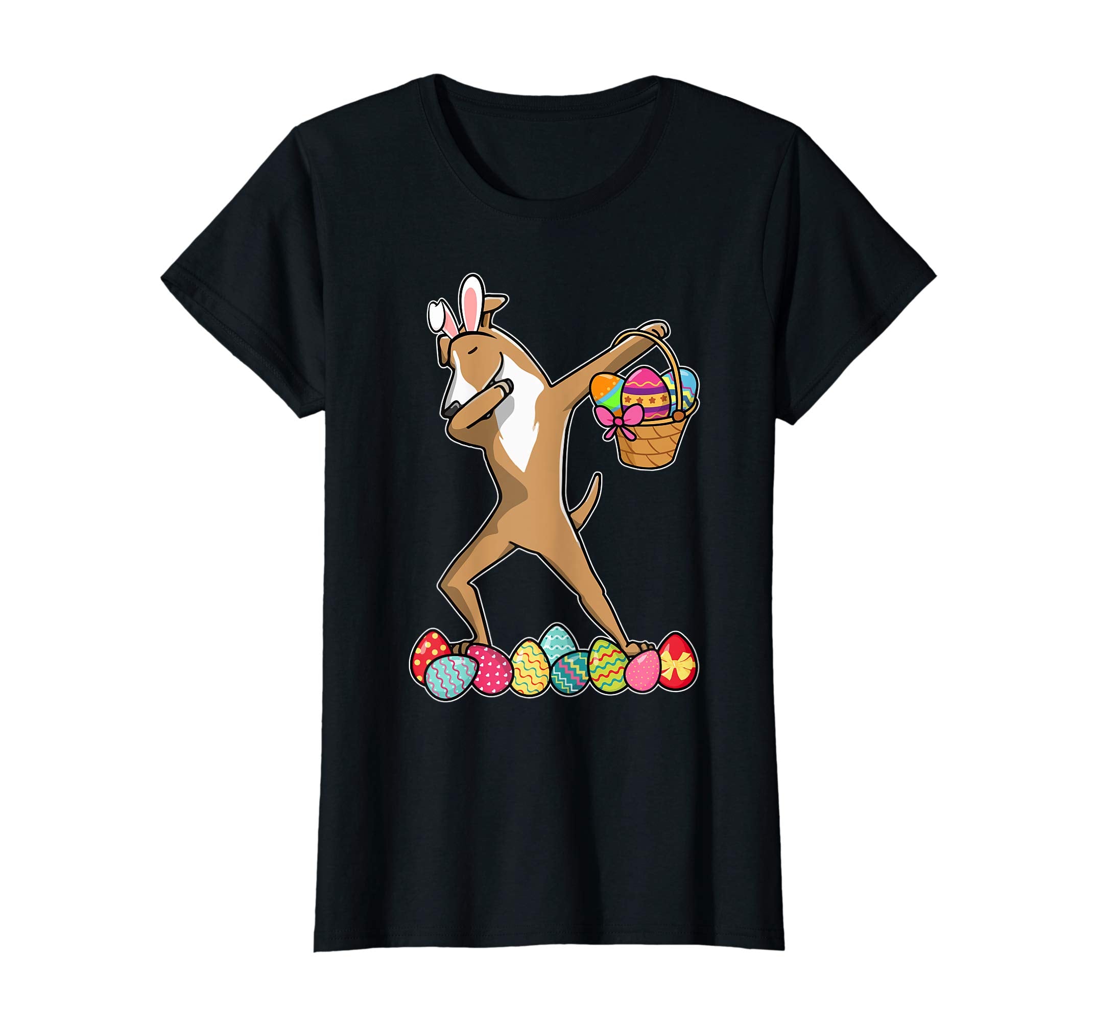 Greyhound Dabbing Easter Bunny Egg Basket Hunting T-Shirt