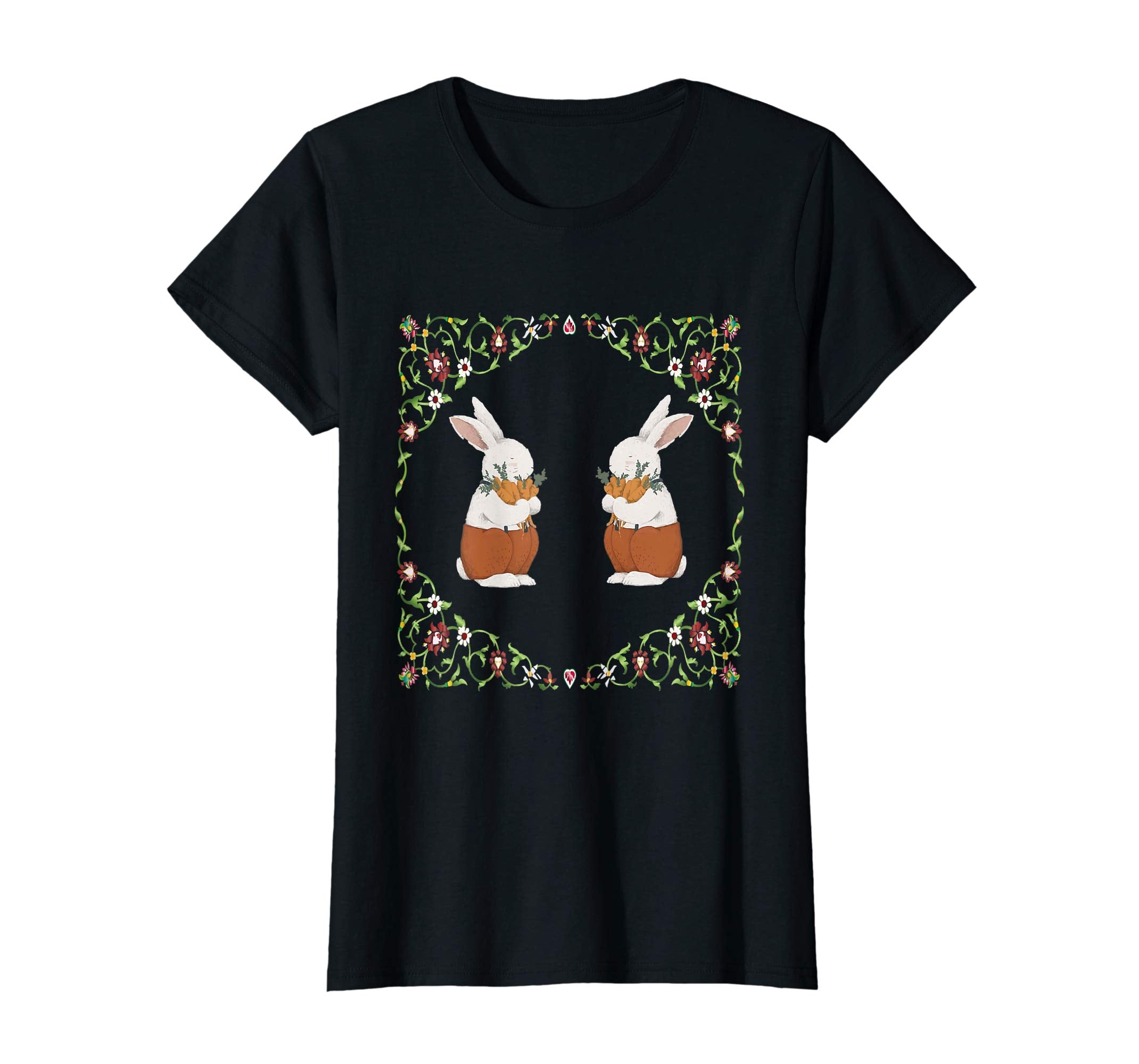 Eastern Flowers Art Easter Rabbits Easter Bunny T Shirt