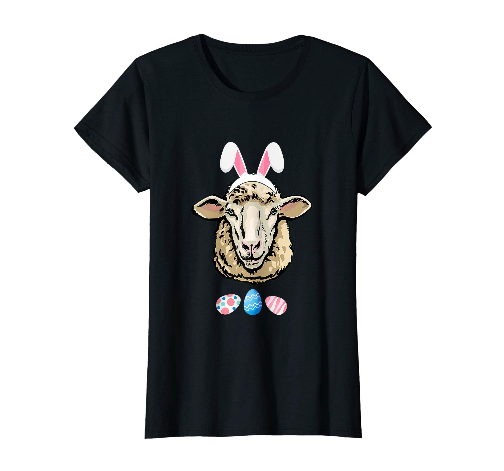 Funny Easter Sheep With Bunny Ears And Eggs T Shirt
