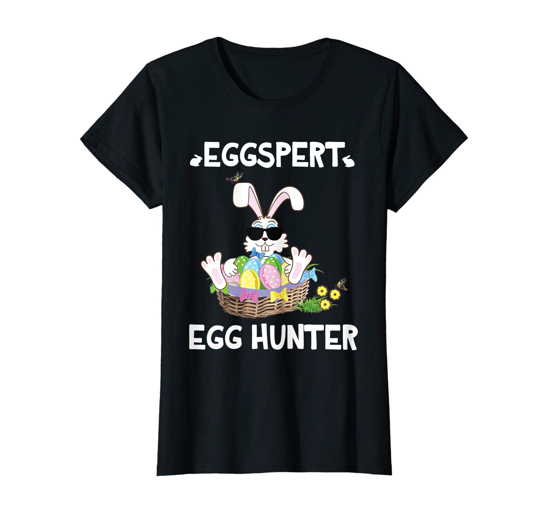 Happy Bunny Rabbit And Easter Eggs Shirt Eggspert Egg Hunter