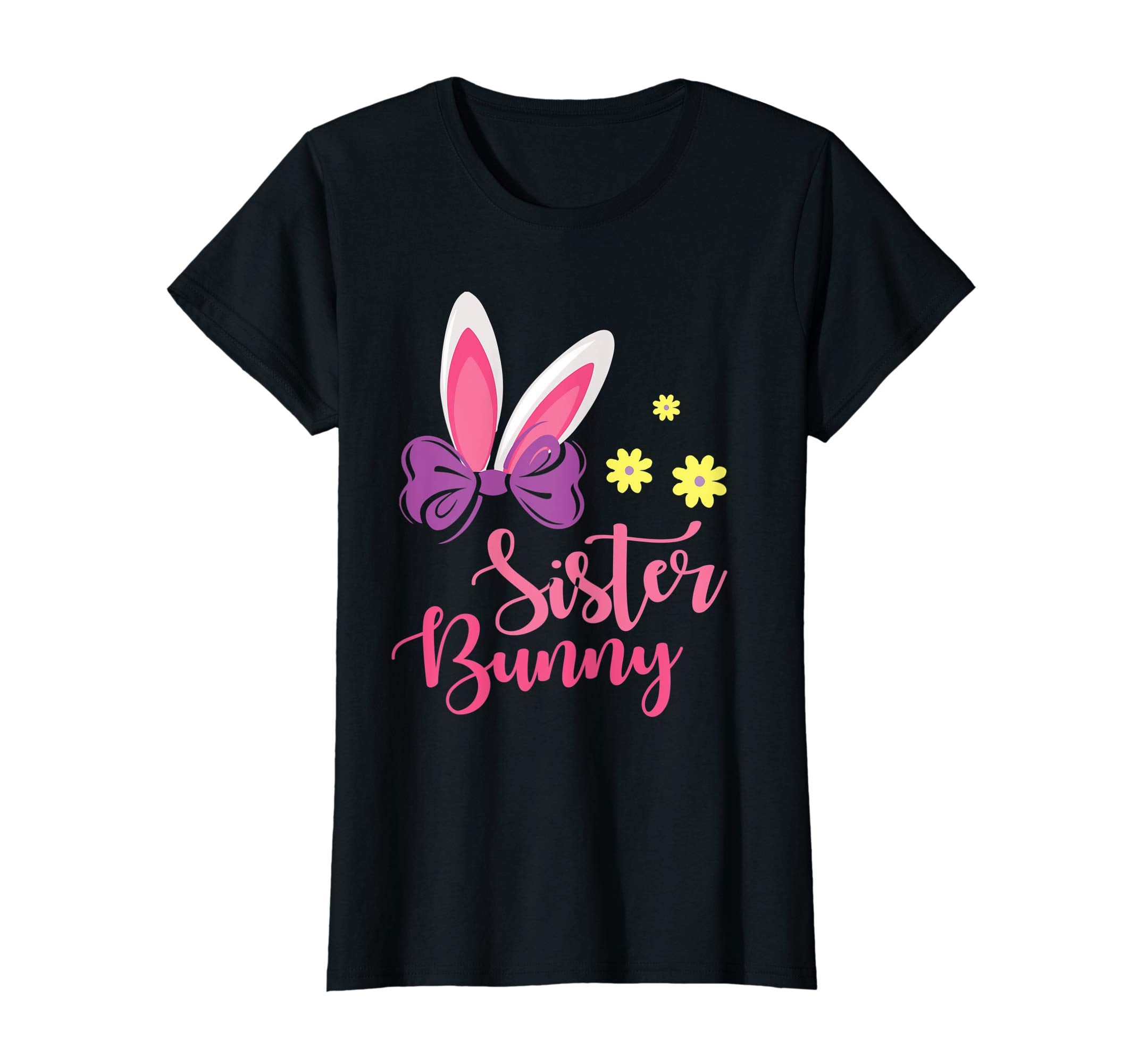 Flowers Bunny Rabbit Girl Face Easter Shirt Sister Bunny