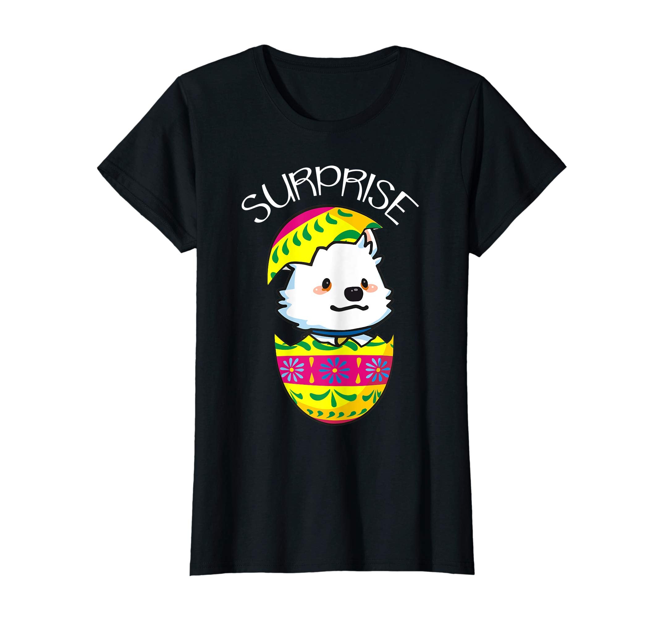 Cute Puppy American Eskimo Hatches Easter Egg Easter T-Shirt
