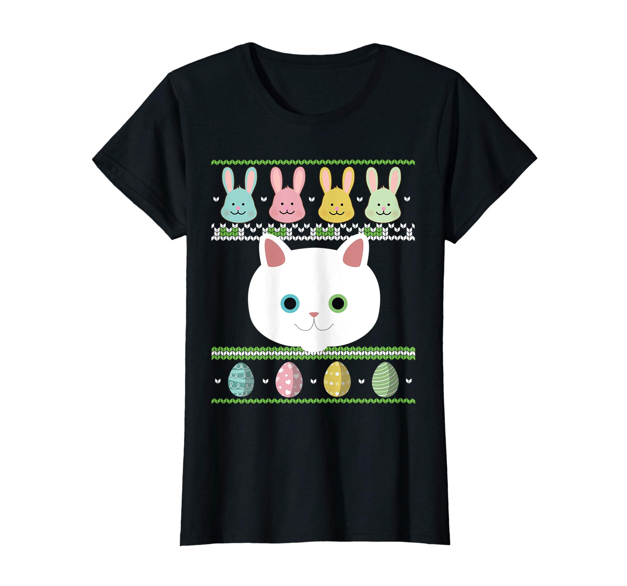 Lovely Cat Bunnies &amp; Easter Egg Ugly Sweater Happy Day Shirt