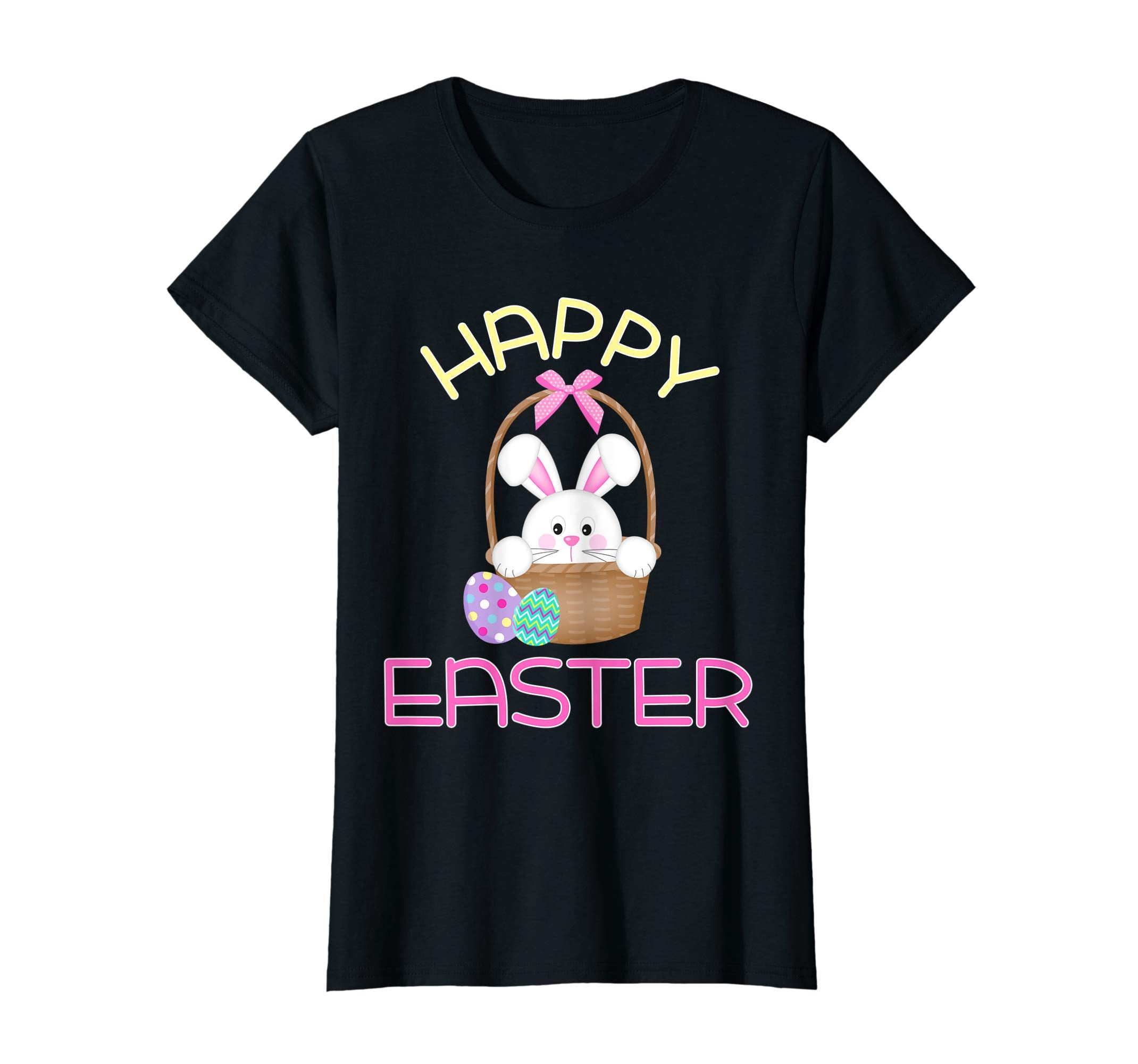 Happy Easter Shirt Bunny in Basket &amp; Eggs Easter Gift