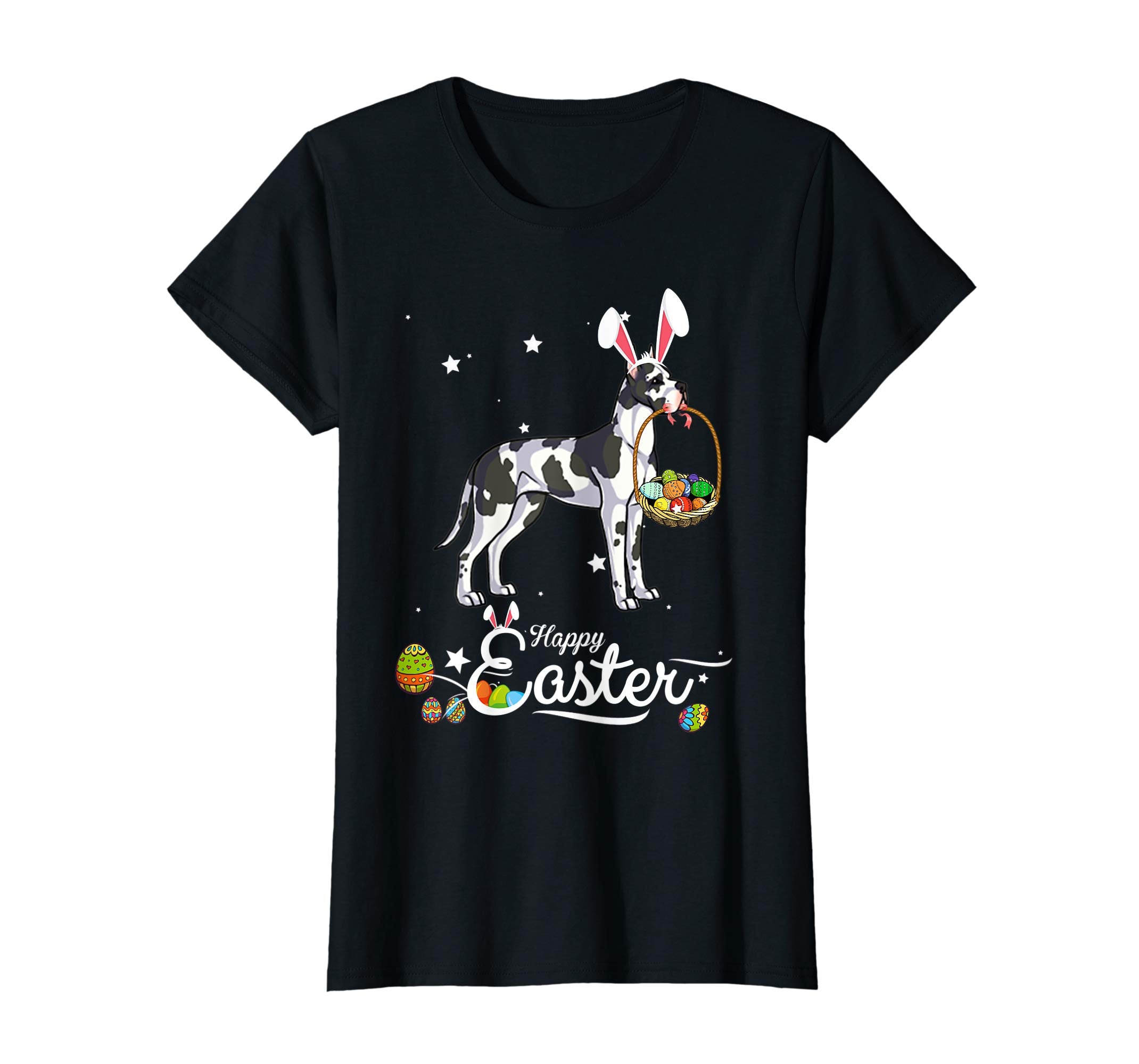 Great Dane Dog With Bunny Hat Easter Costume T Shirt