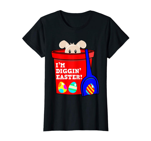 Digging Easter Bunny Bucket Eggs Tshirt for Kids