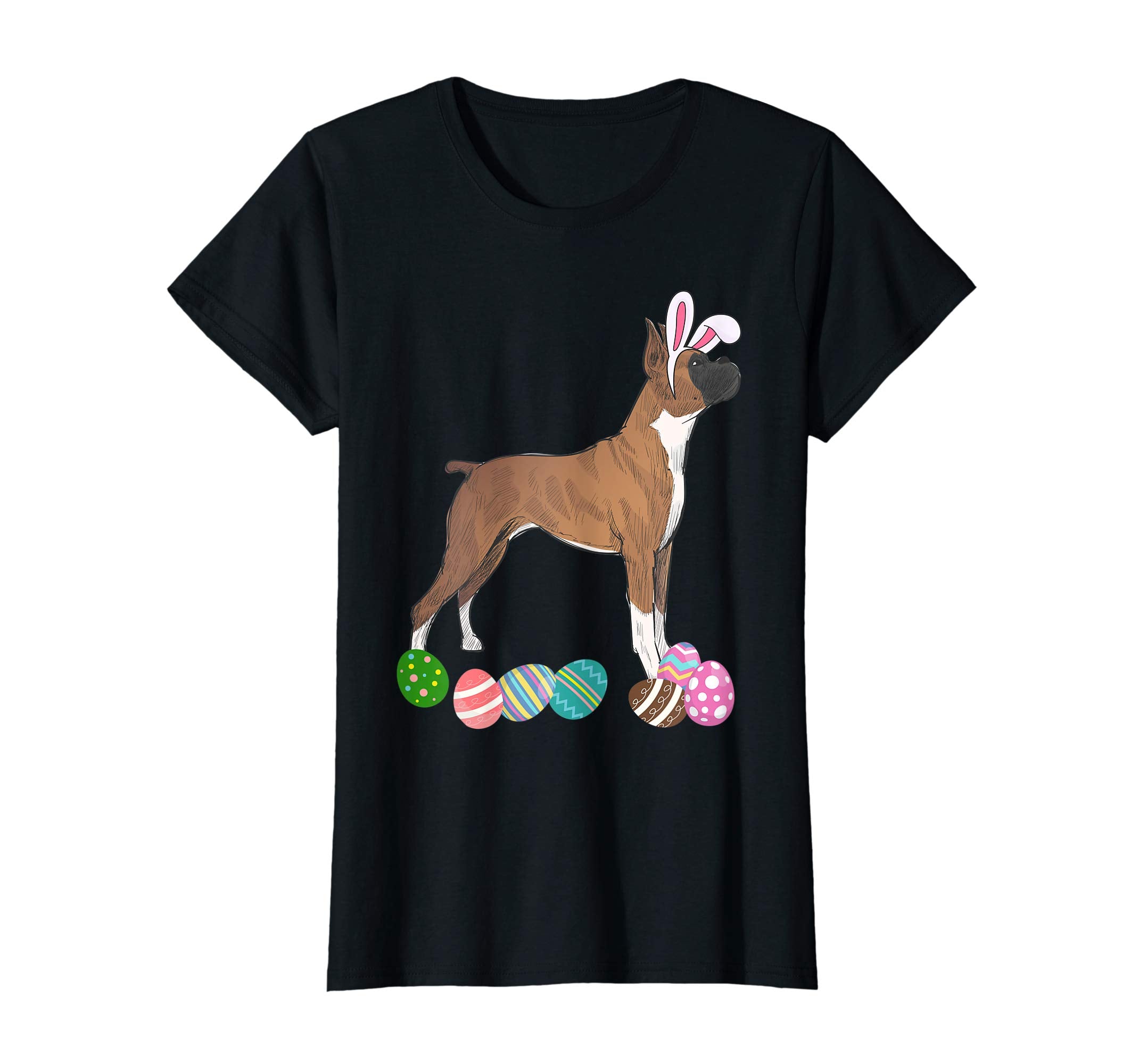 Funny Boxer Dressed As Easter Bunny With Rabbit Ears T-Shirt