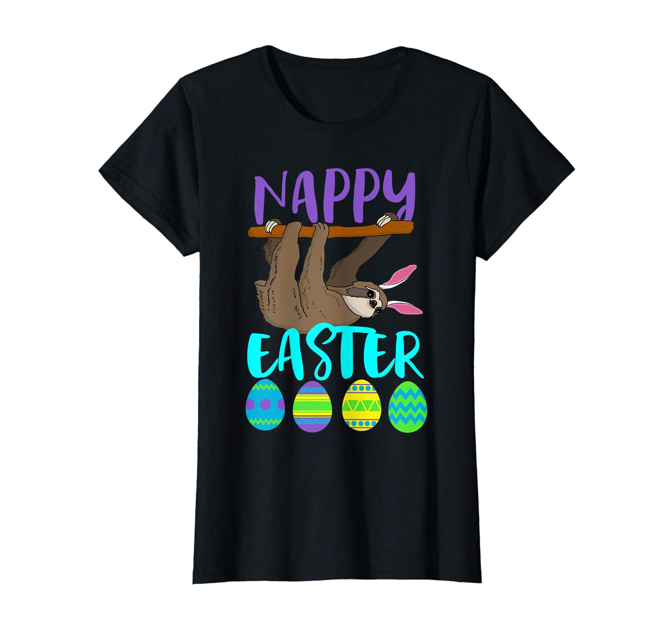 Cute Nappy Easter Sloth Bunny Pun Shirt Lazy And Slow