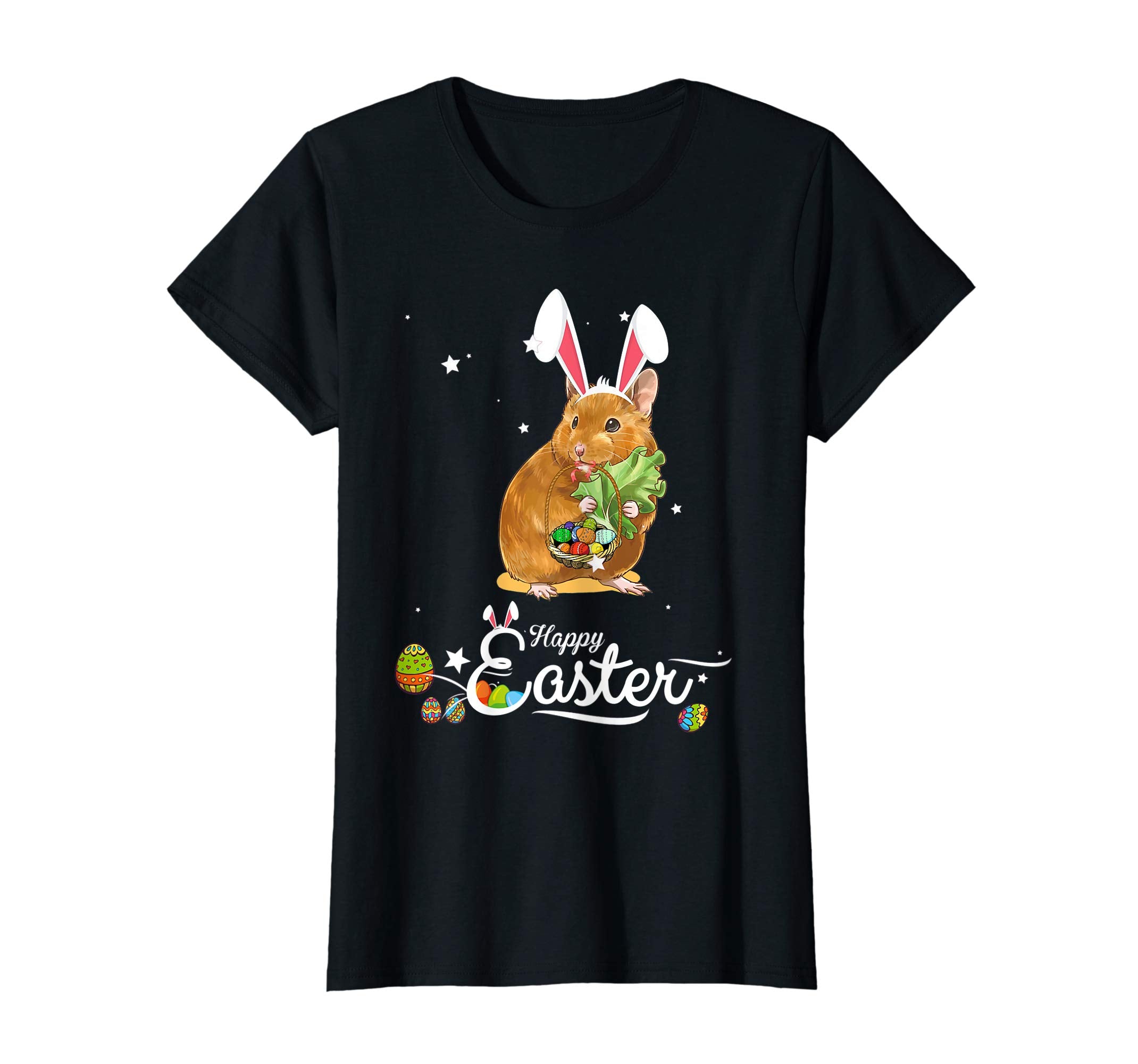 Cute Easter Hamster with Bunny Ears and Eggs T Shirt