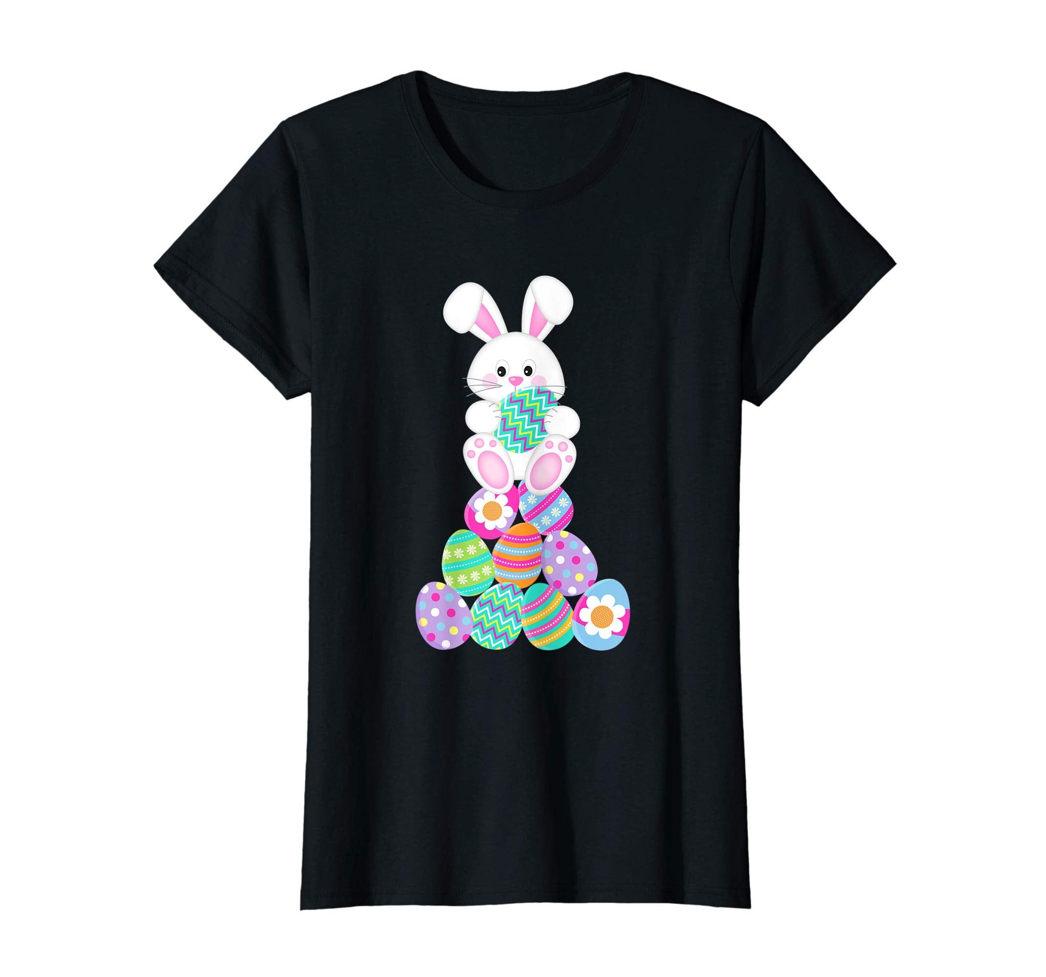 Happy Easter Shirt Cute Bunny &amp; Colorful Eggs Easter Gift