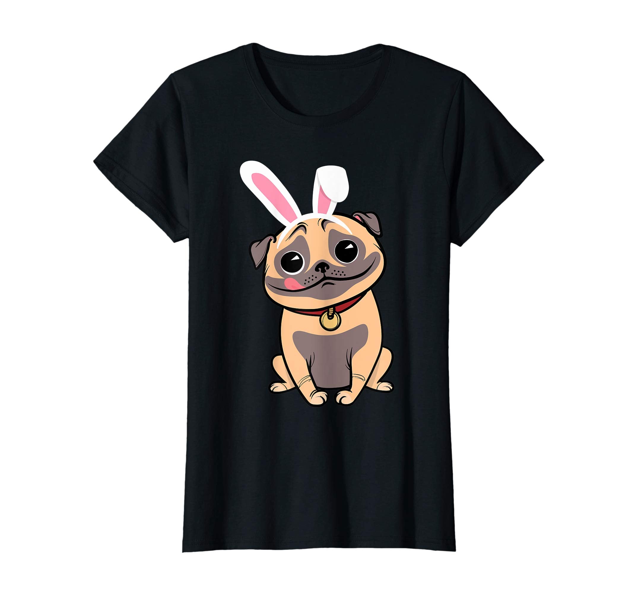 Pug Dog With Bunny Rabbit Hat Easter Happy Day Shirt