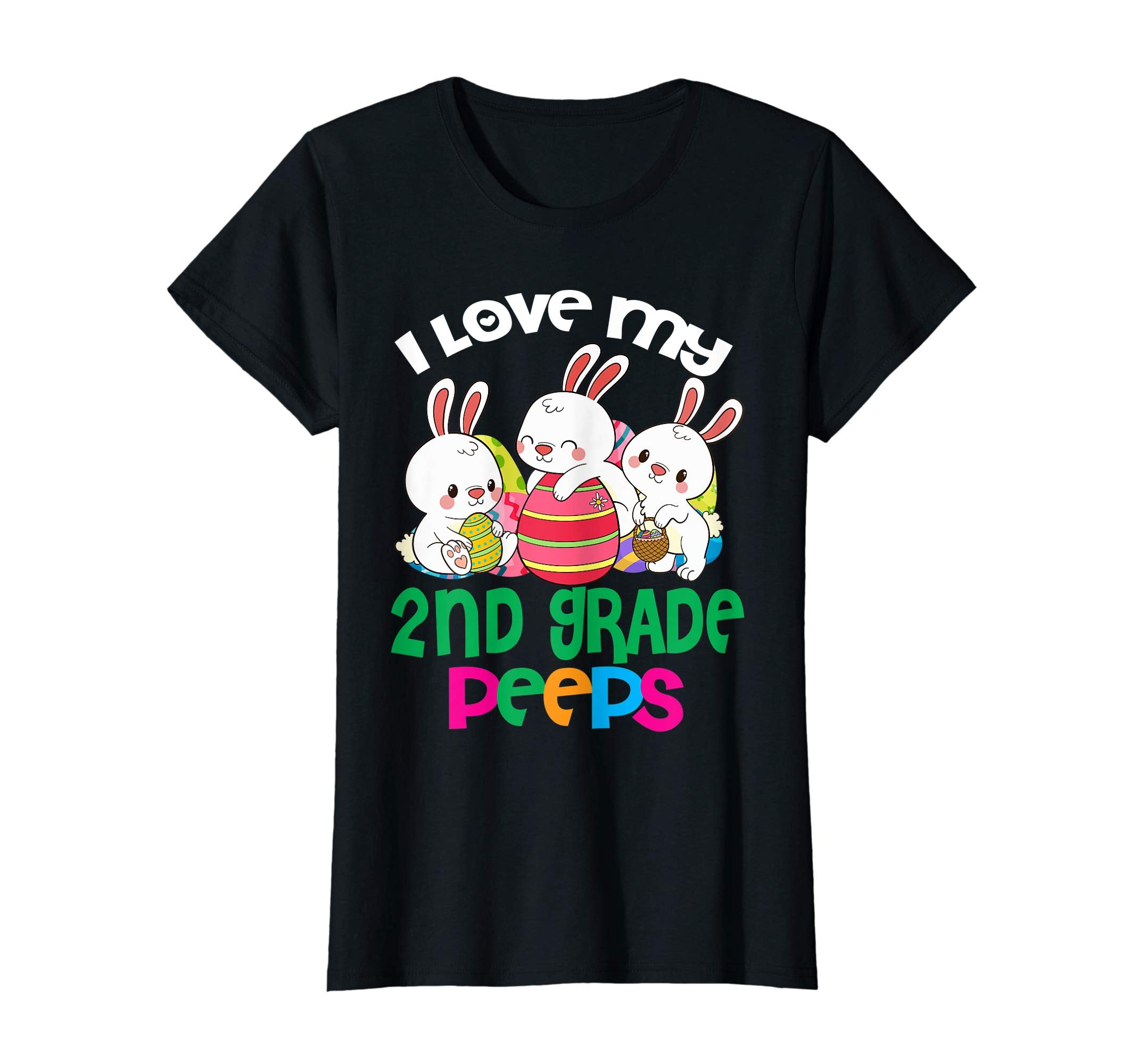 I Love My 2nd Grade Peeps Easter Egg Bunnies Teacher Shirt